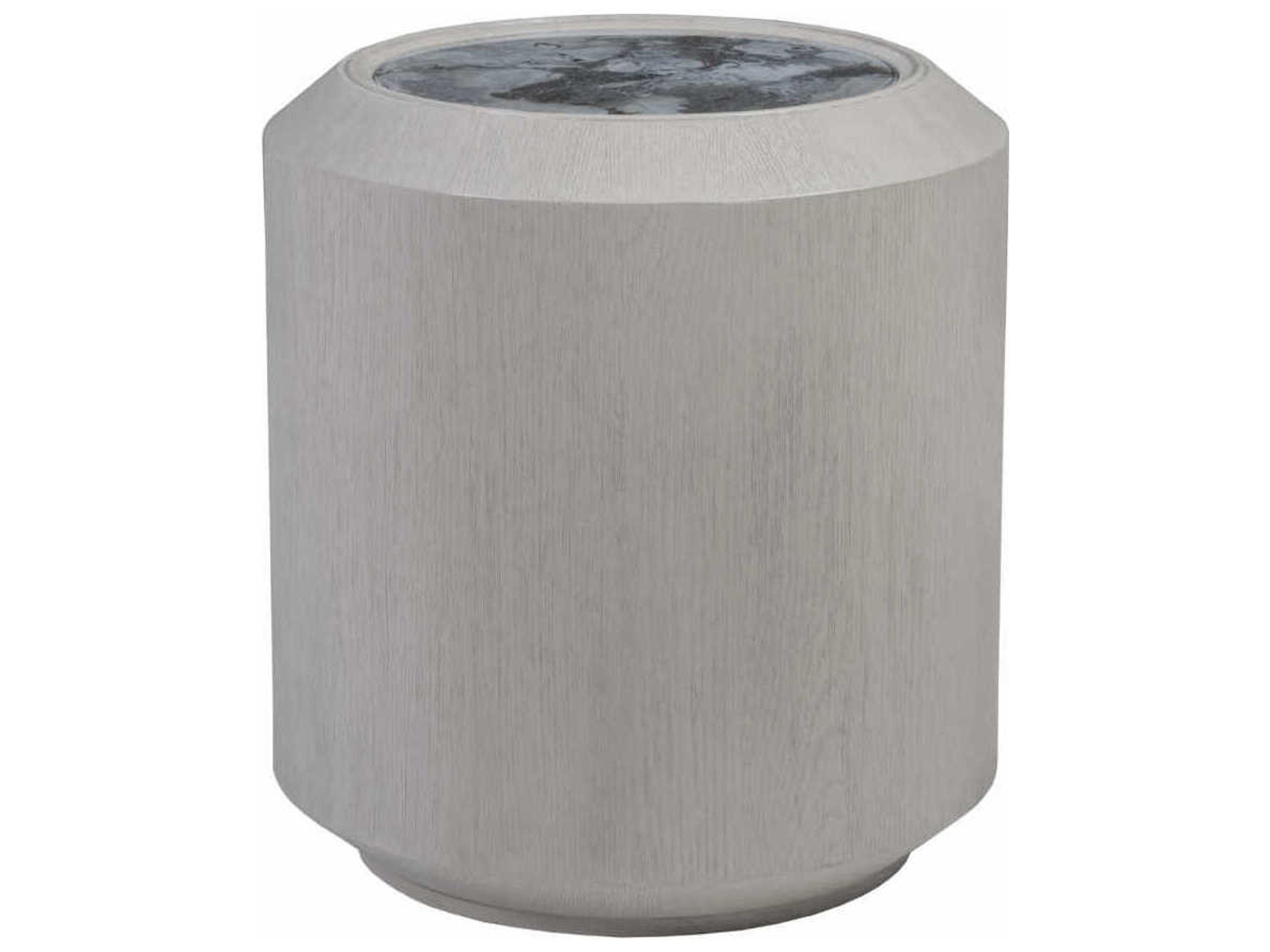 Signature Designs Metaphor Round Eglomise White Sandblasted End Table
