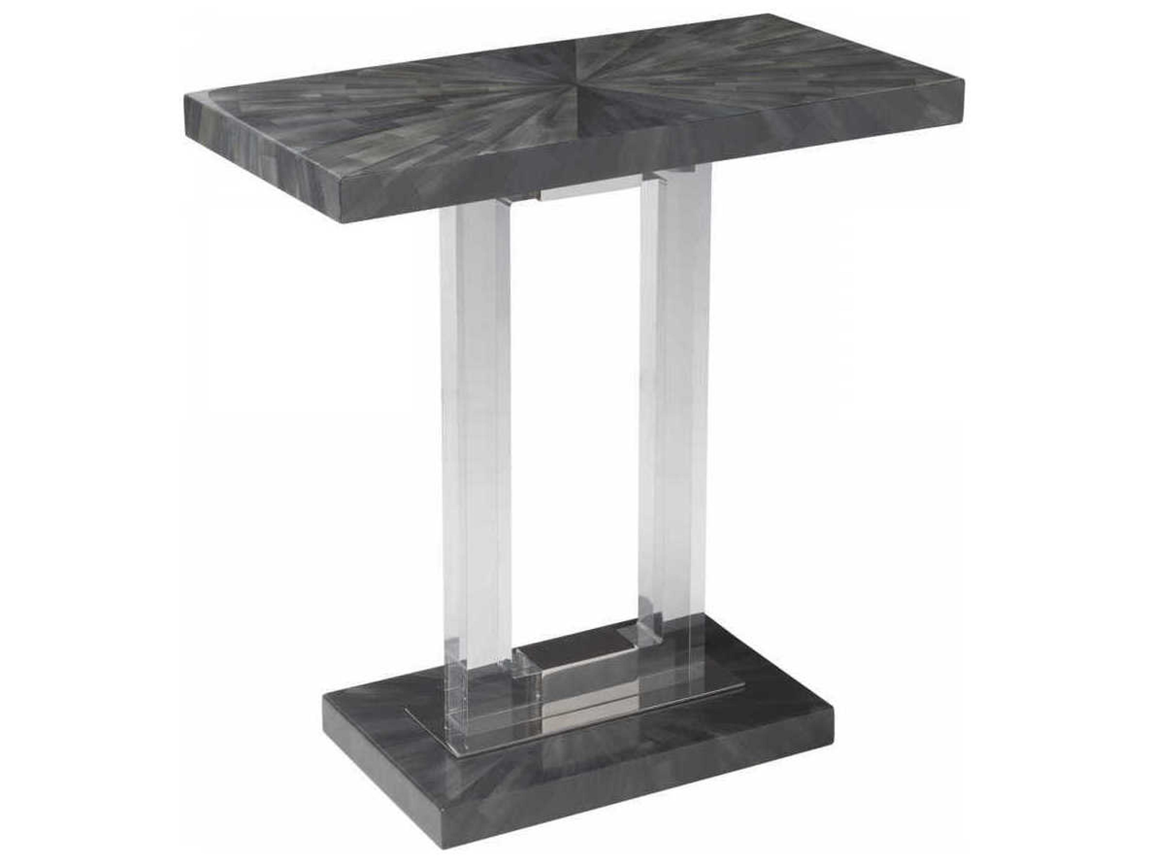 Signature Designs Litmus Rectangular Dusk Gray Acrylic End Table