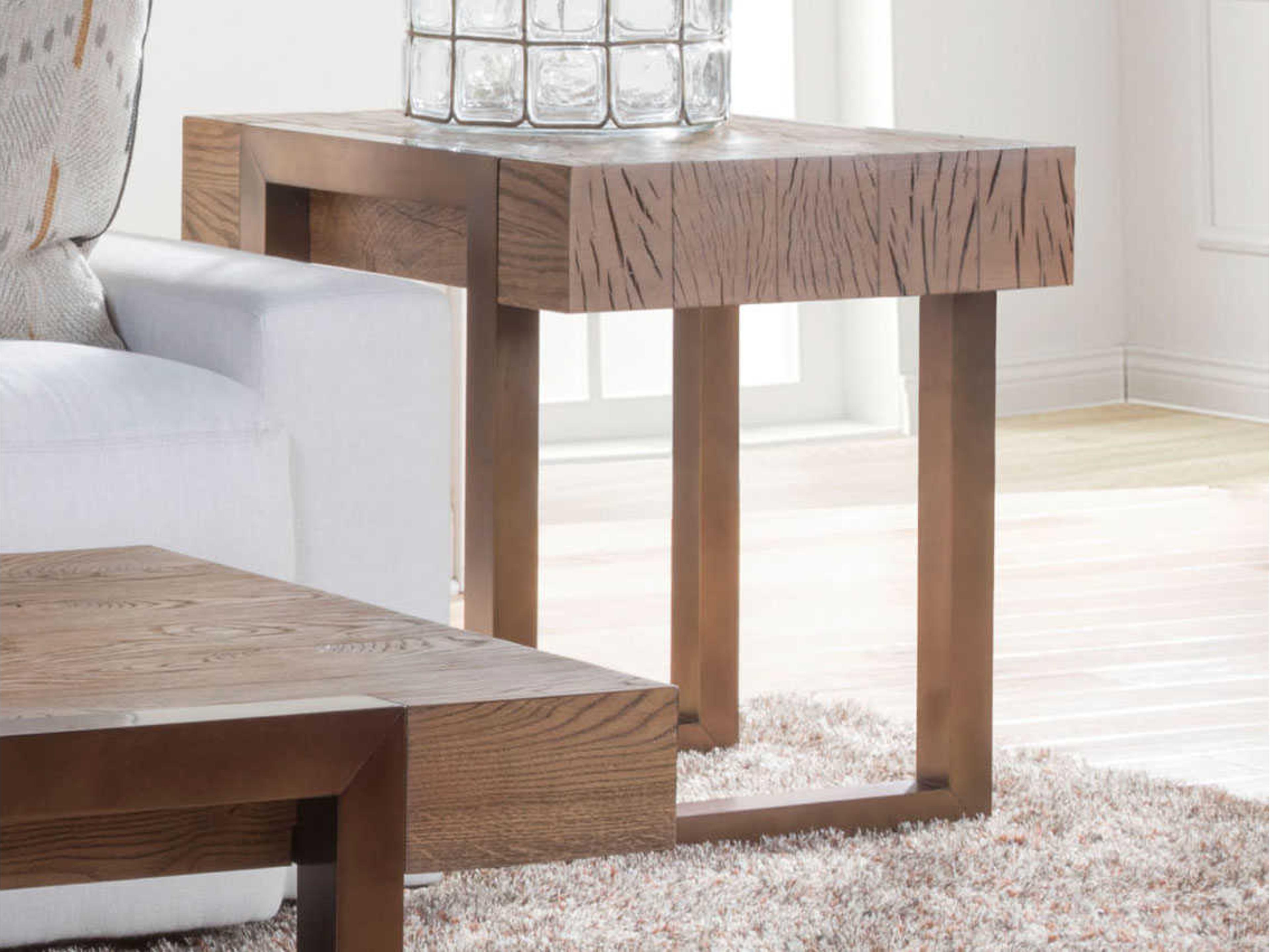 Artistica Signature Designs Canto Rectangular Wood Honey Brown Bronze End Table