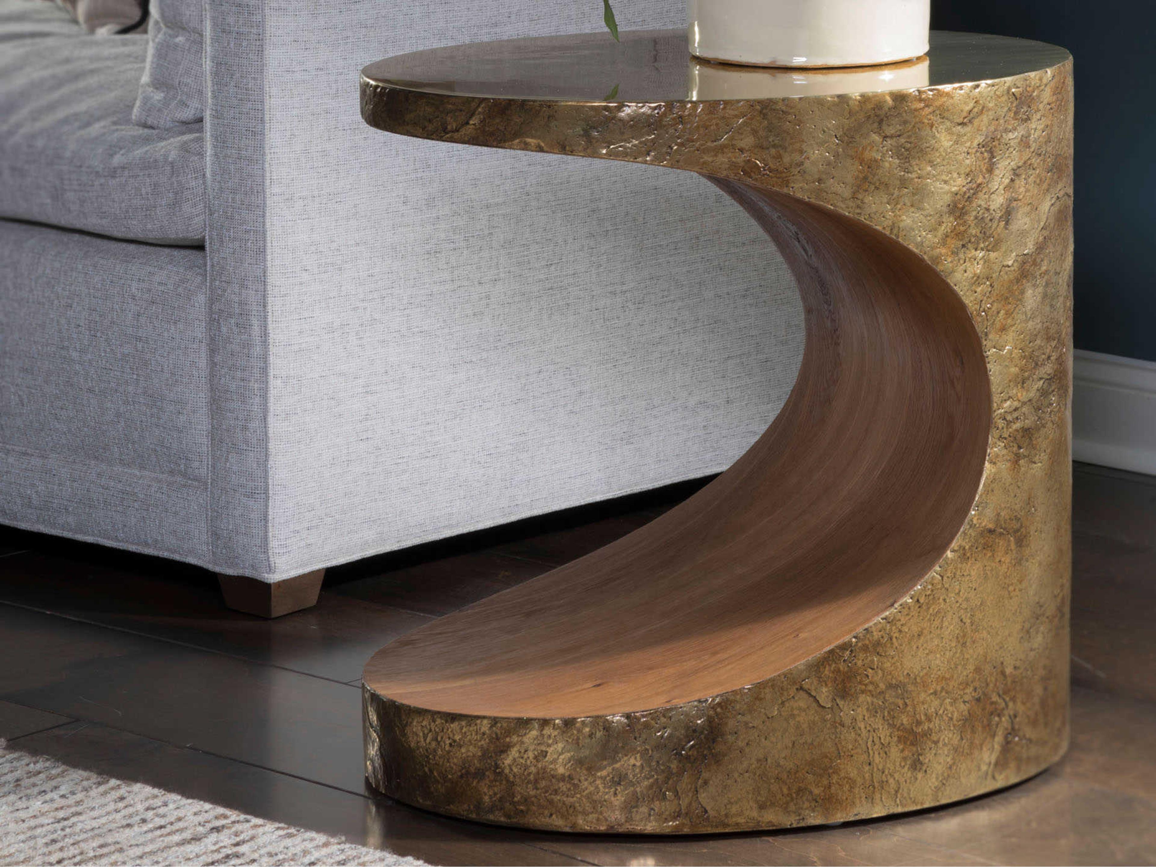 Artistica Signature Designs Thornton Oval Wood Antique Bronze End Table