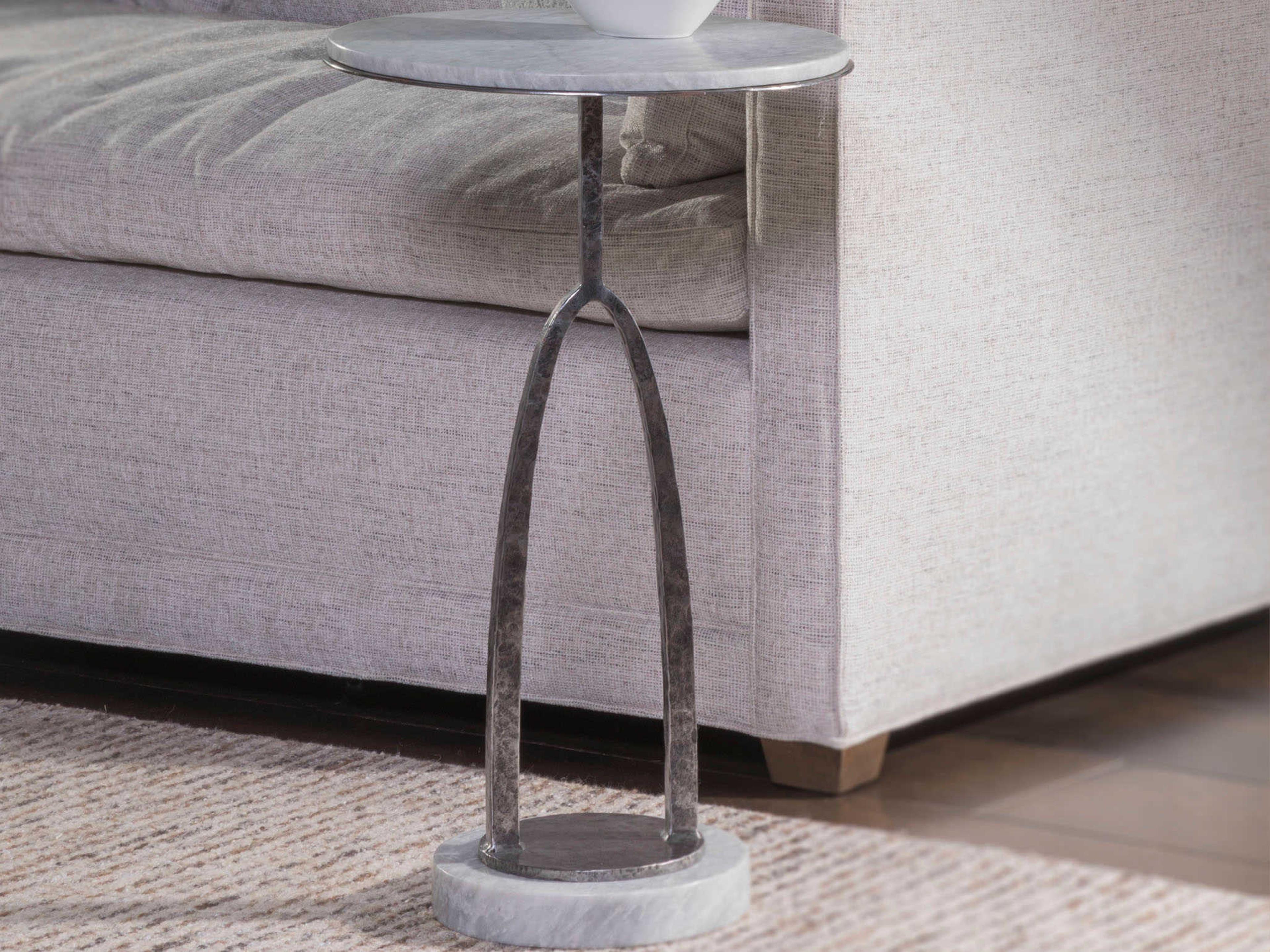 Artistica Signature Designs Vega Round Marble Antique Iron End Table