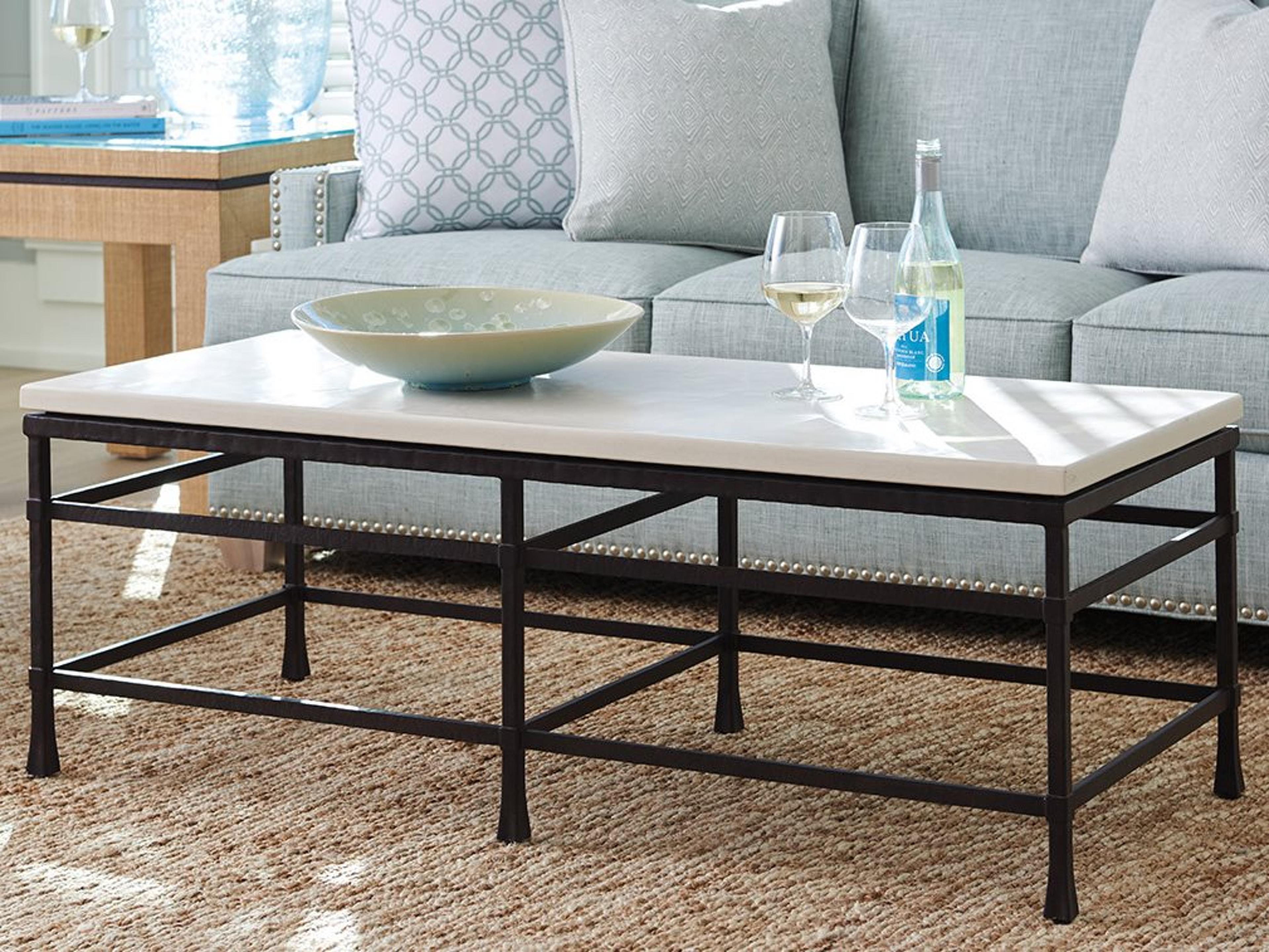 Barclay Butera Newport Breakwater Rectangular Sandstone Cocktail Table