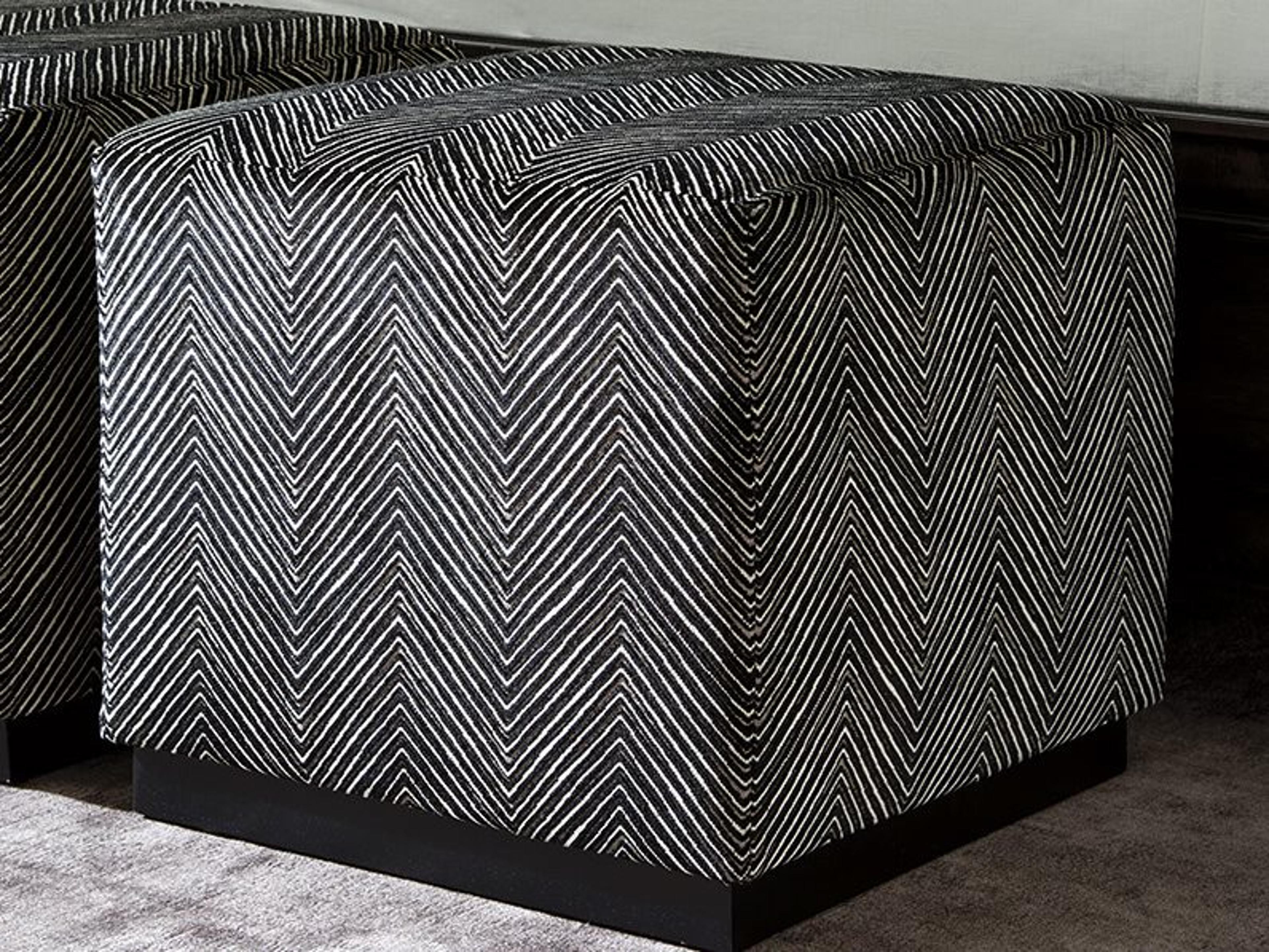 Barclay Butera Upholstery Colby Gray Upholstered Ottoman