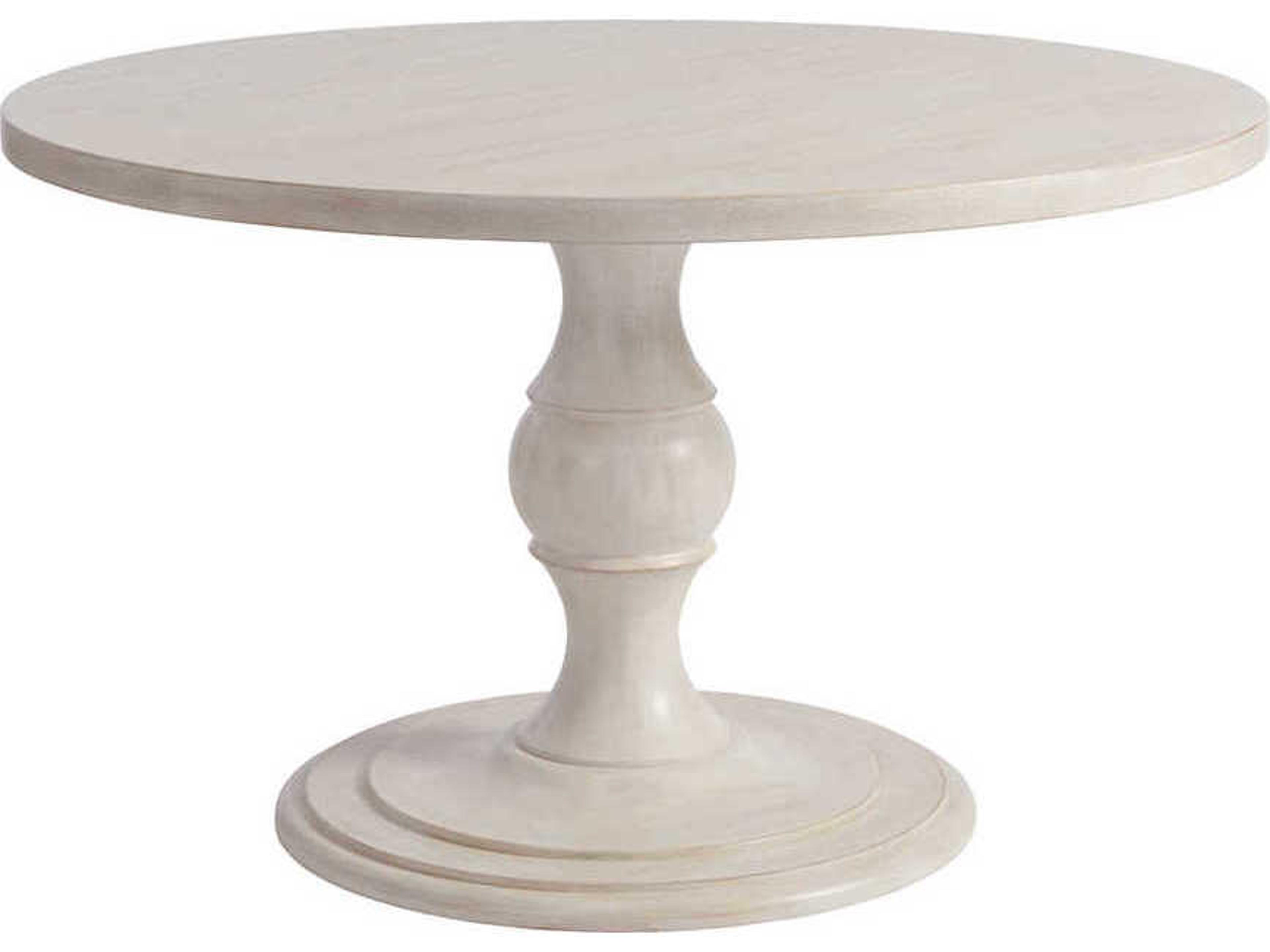 Newport Corona Del Mar Round Wood Sailcloth Dining Table