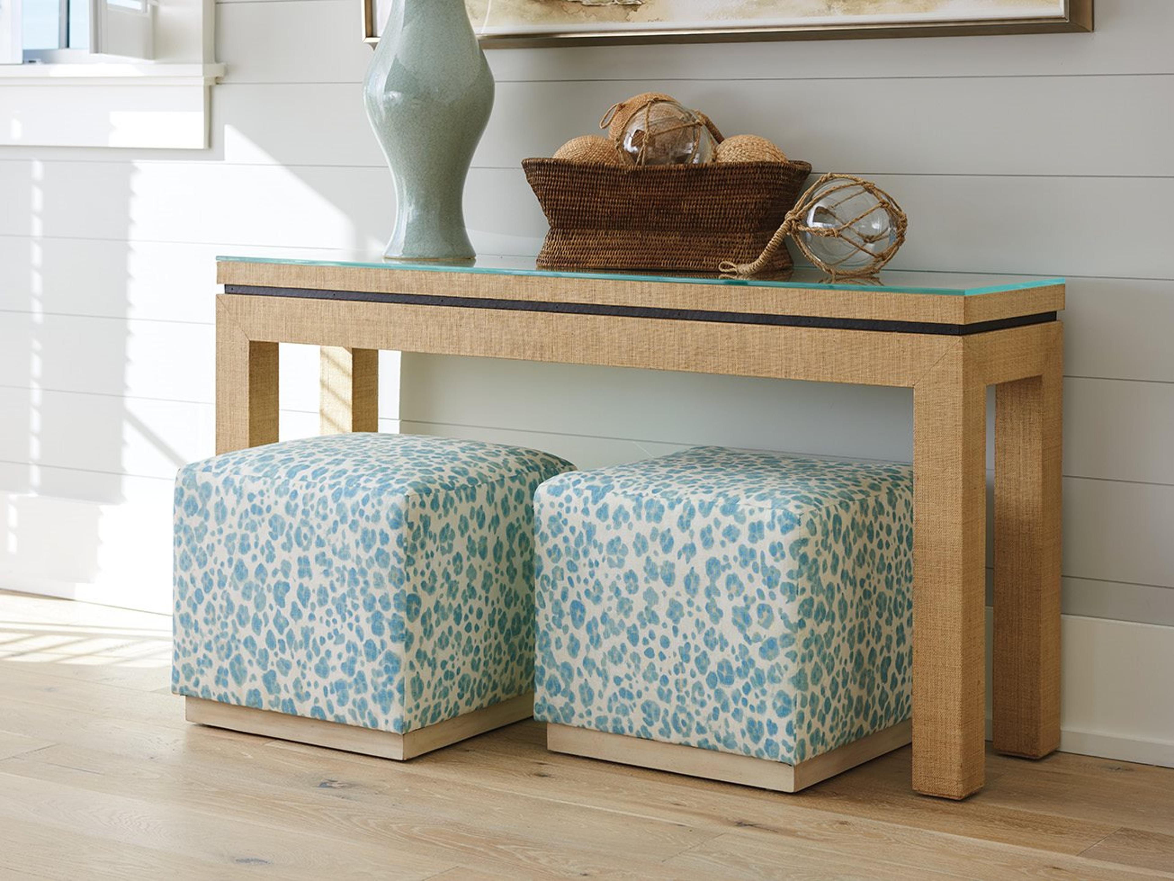 Barclay Butera Newport Sandstone Console Table / Ottoman Set