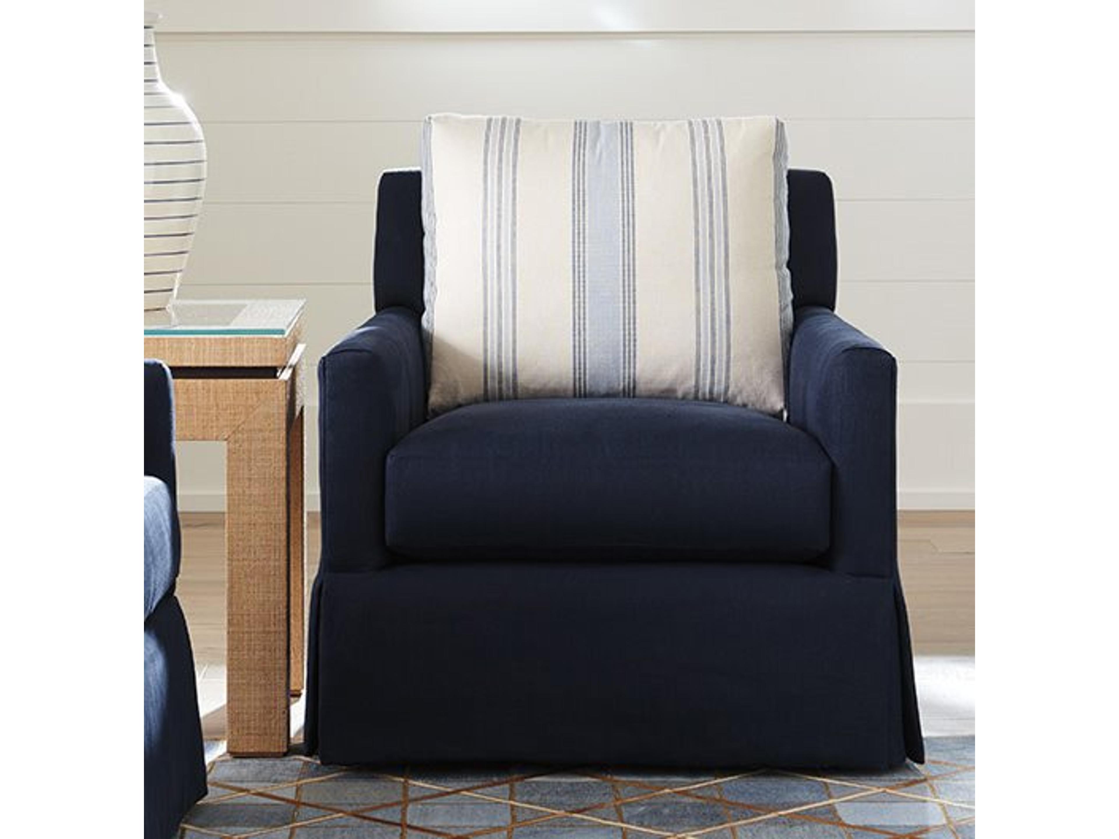 Barclay Butera Upholstery Harlow Swivel Fabric Club Chair