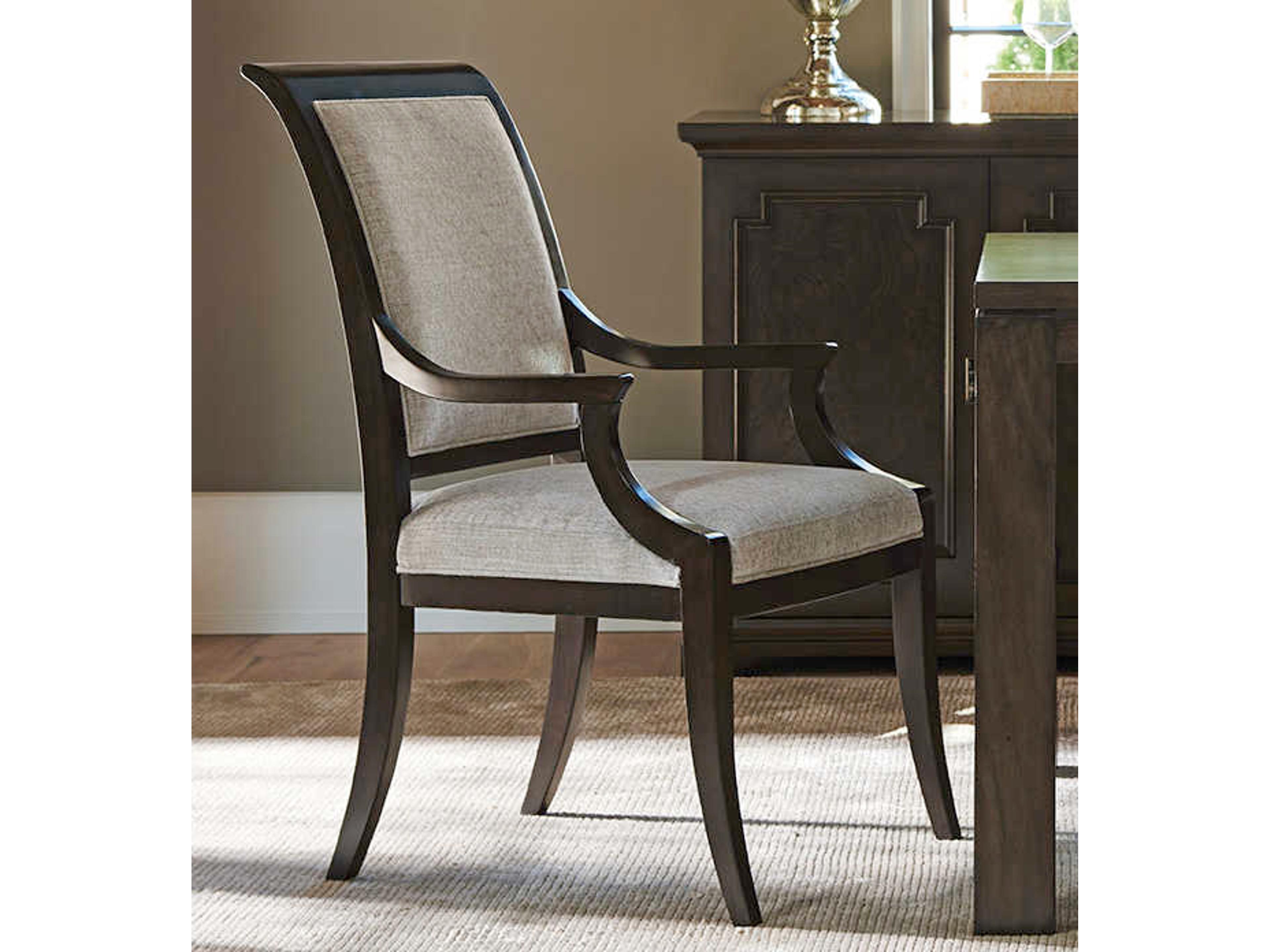 Barclay Butera Brentwood Kathryn Leather Brown Upholstered Arm Dining Chair