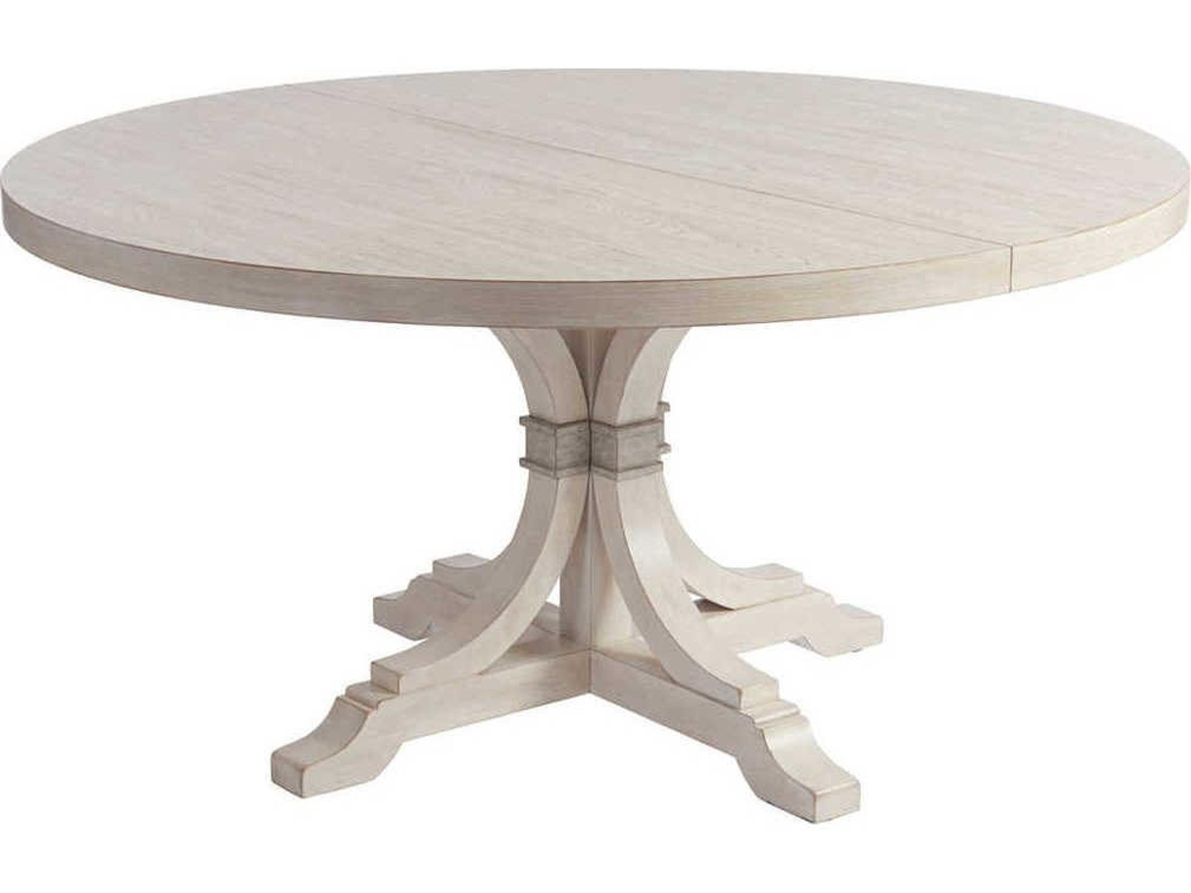 Newport Magnolia Round Wood Sailcloth Dining Table