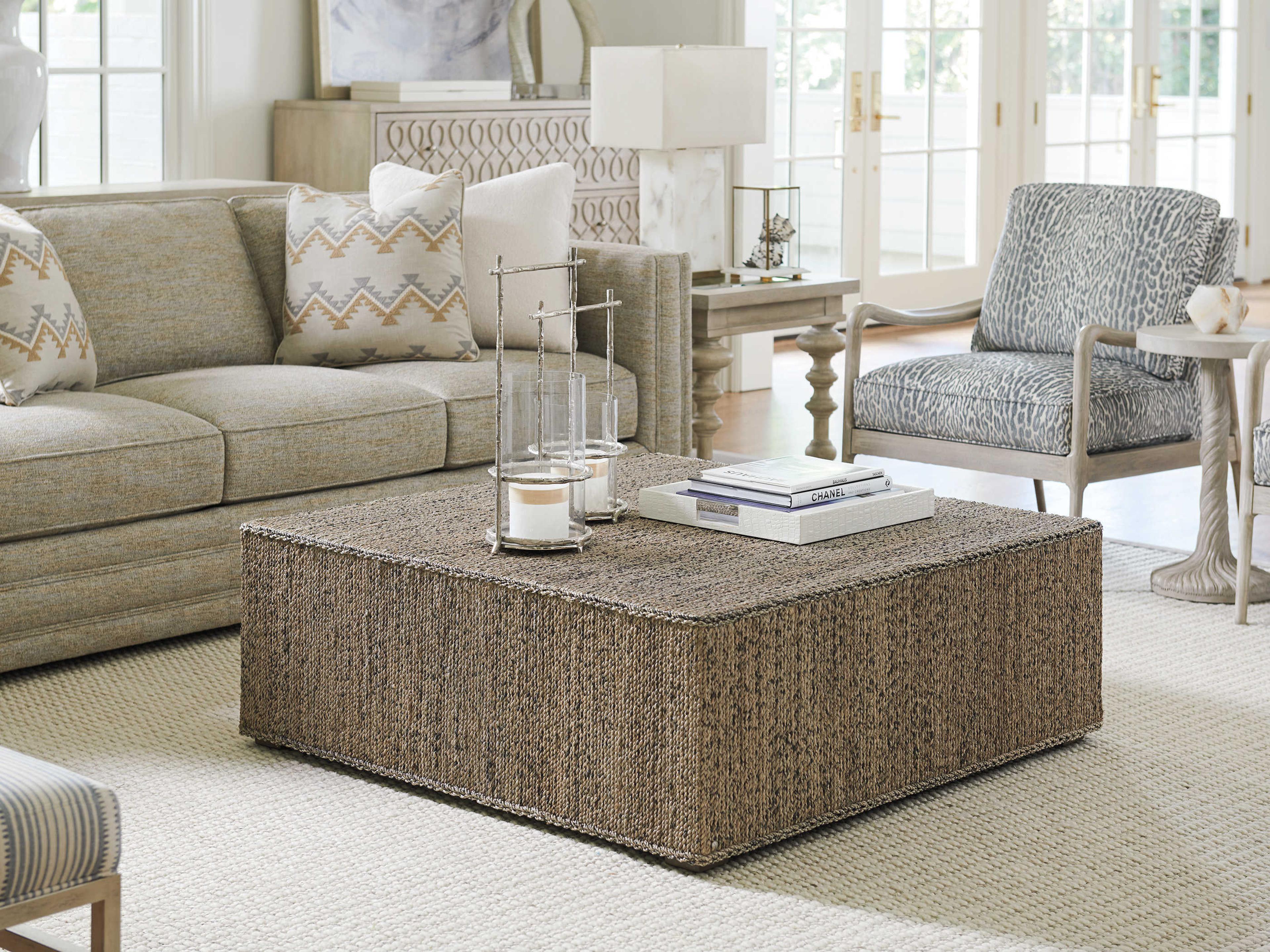 Barclay Butera Malibu Decker Woven Square Cocktail Table