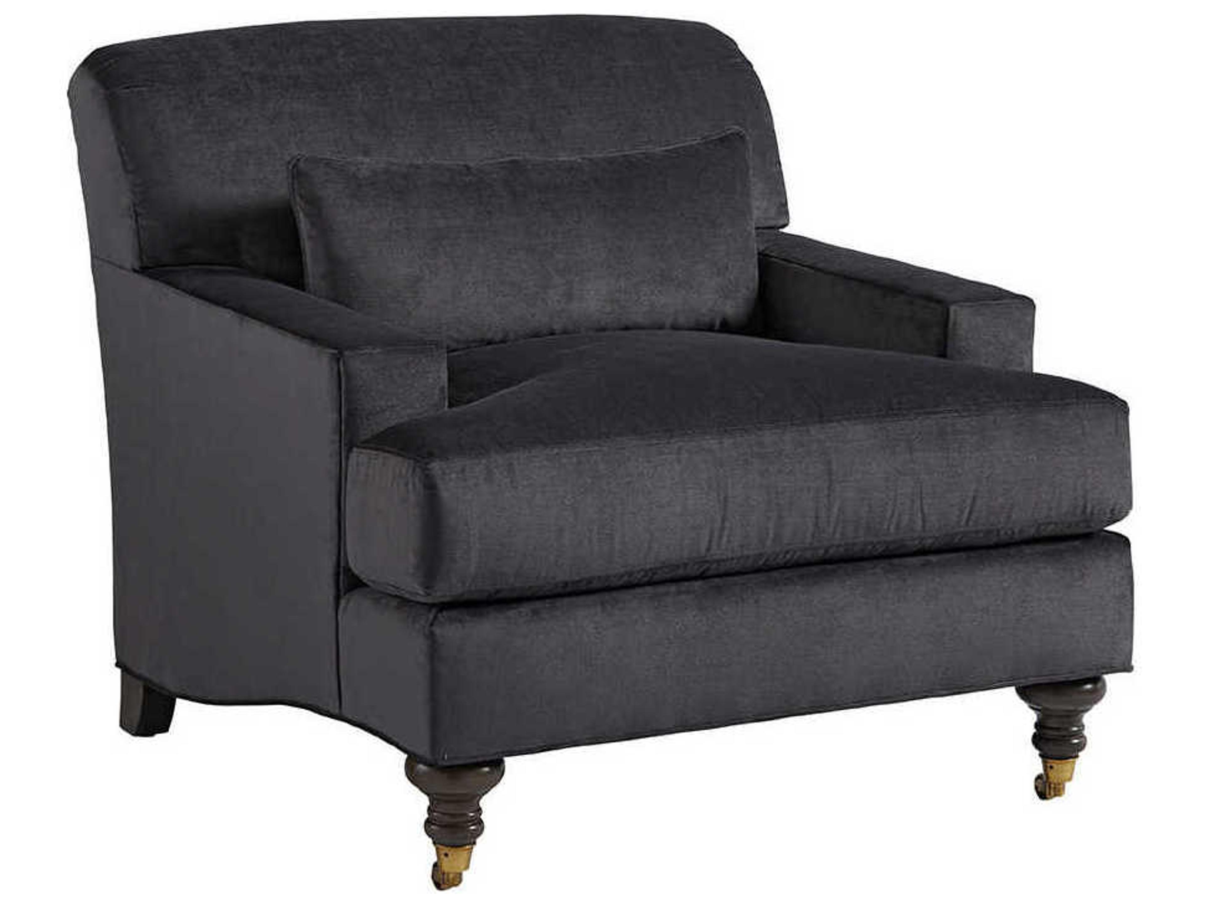 Barclay Butera Upholstery Oxford Rolling Gray Fabric Accent Chair