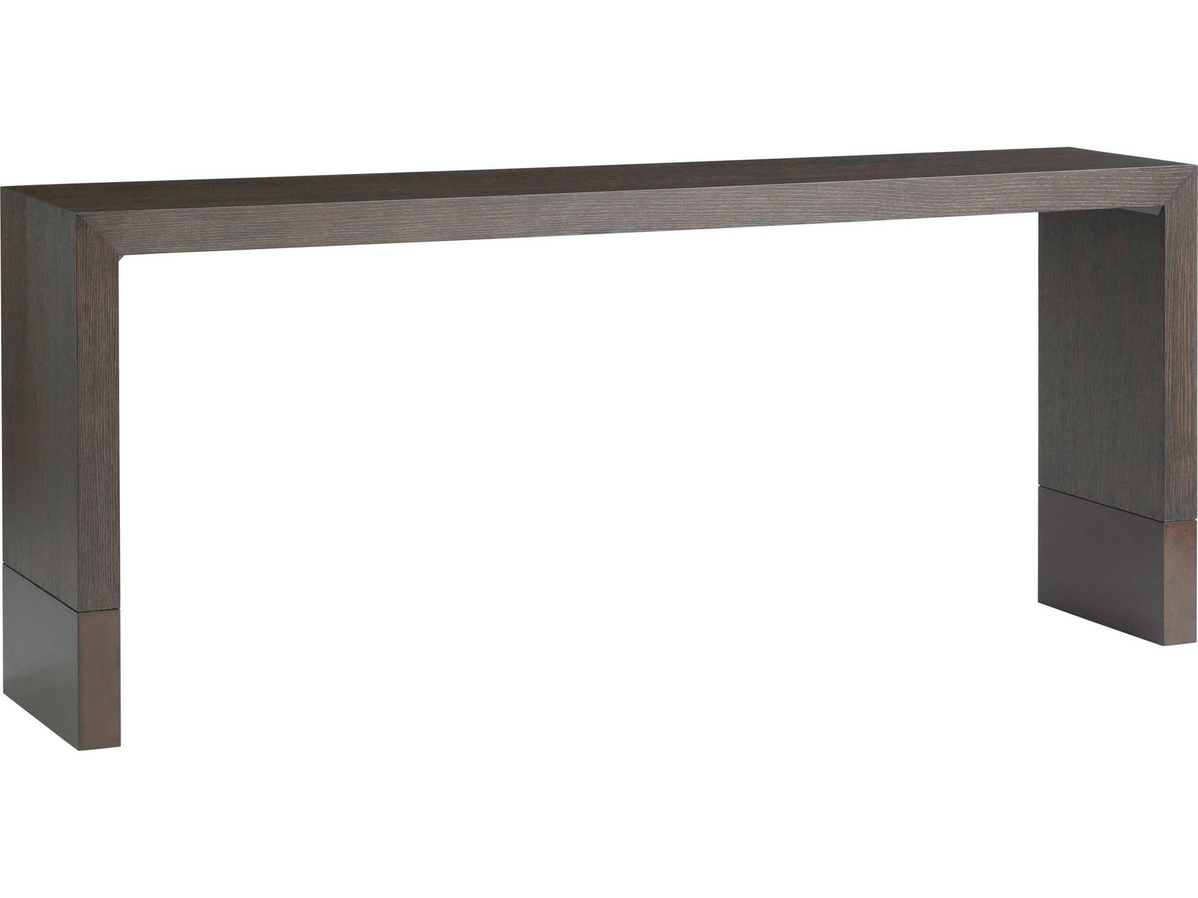 Park City Rectangle Console Table in Dark Mocha with Burnished Bronze
