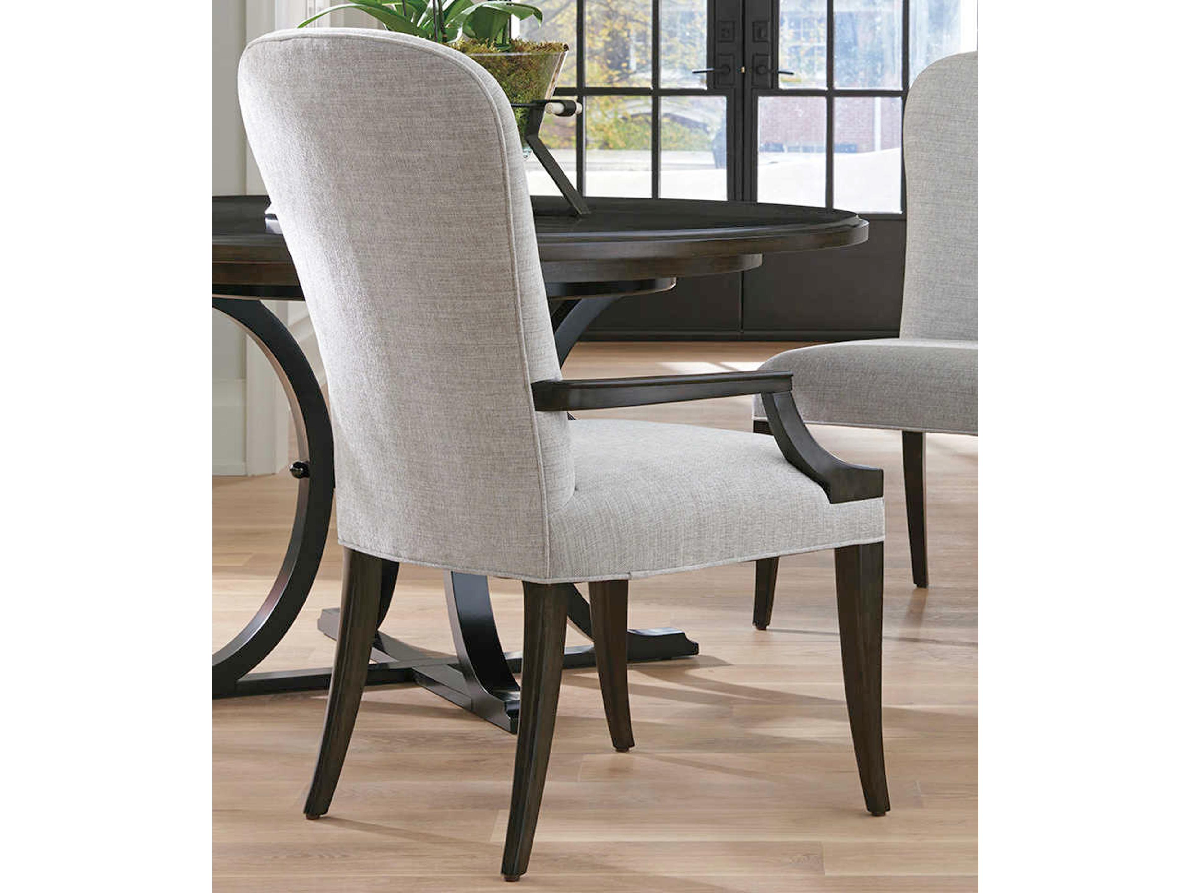 Barclay Butera Brentwood Schuler Brown Upholstered Arm Dining Chair