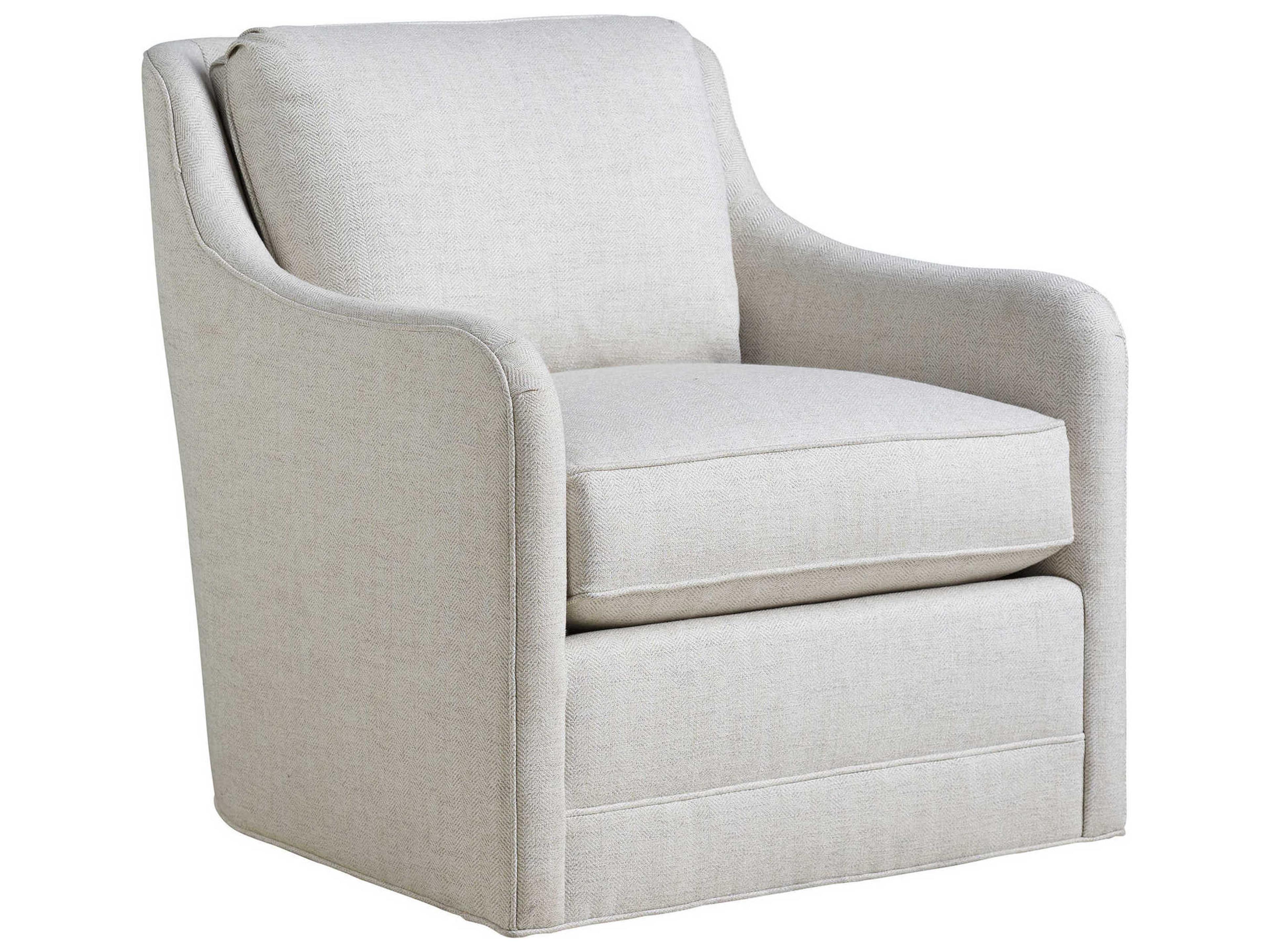 Barclay Butera Upholstery Glennhaven Swivel White Fabric Accent Chair
