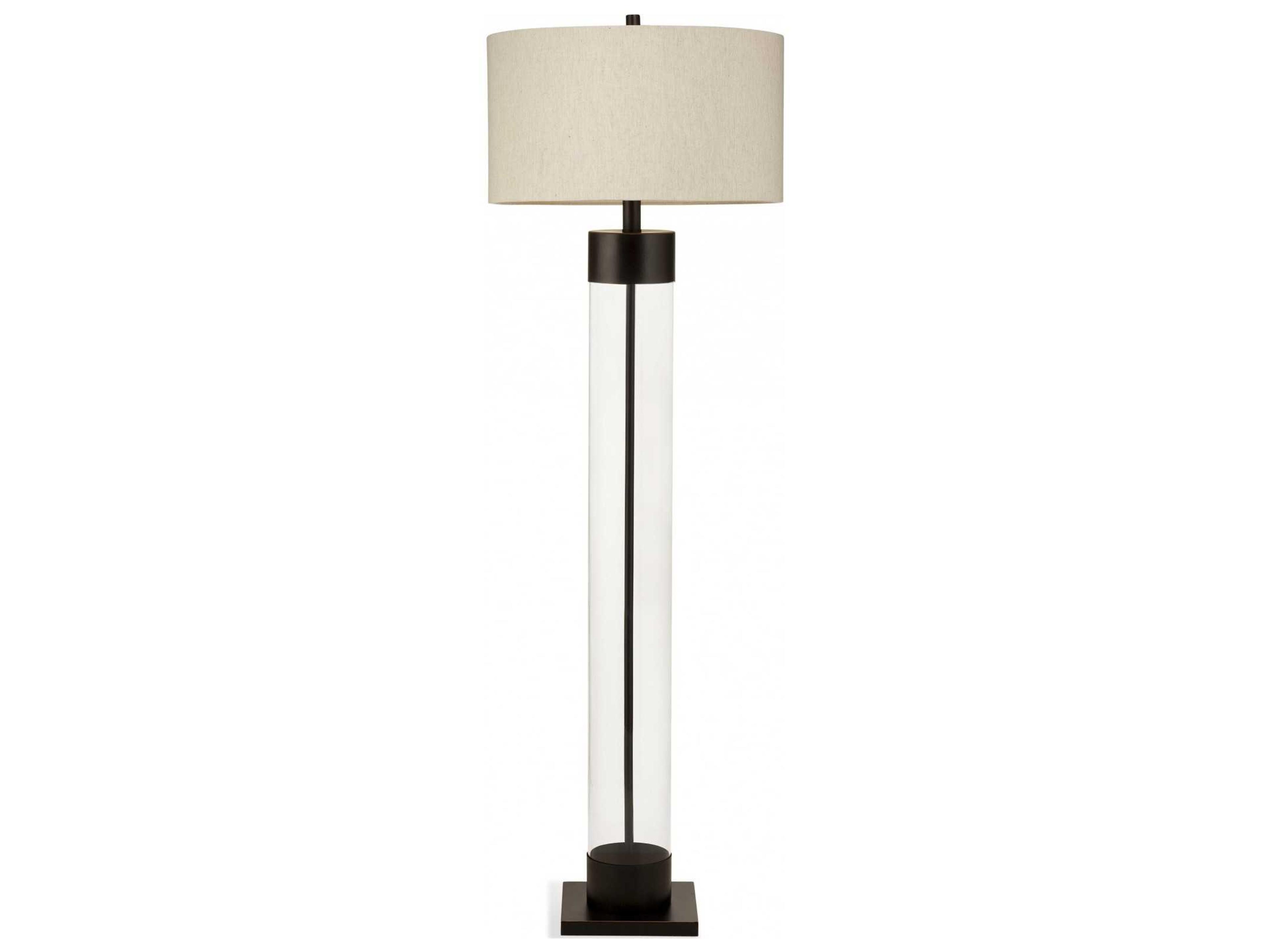 Belgian Luxe Haines Bronze Black Glass Floor Lamp