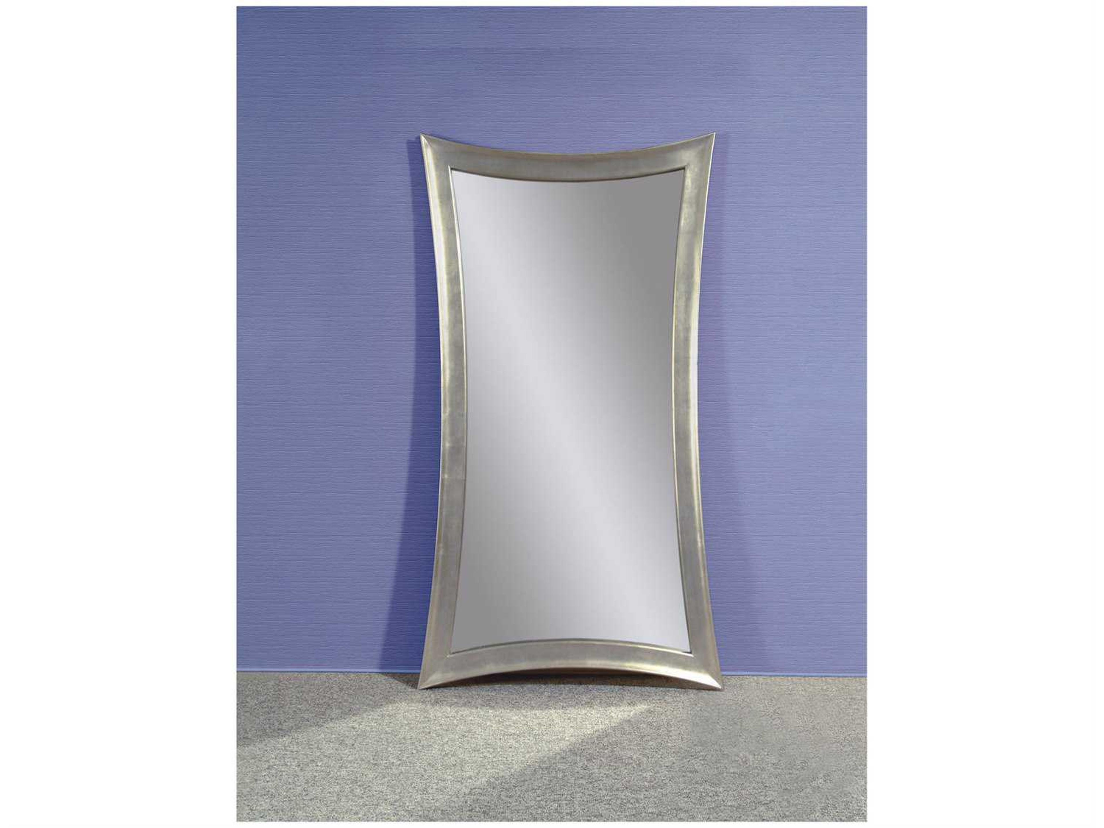 Hour 82-Inch Hourglass Floor Mirror in Silver Leaf