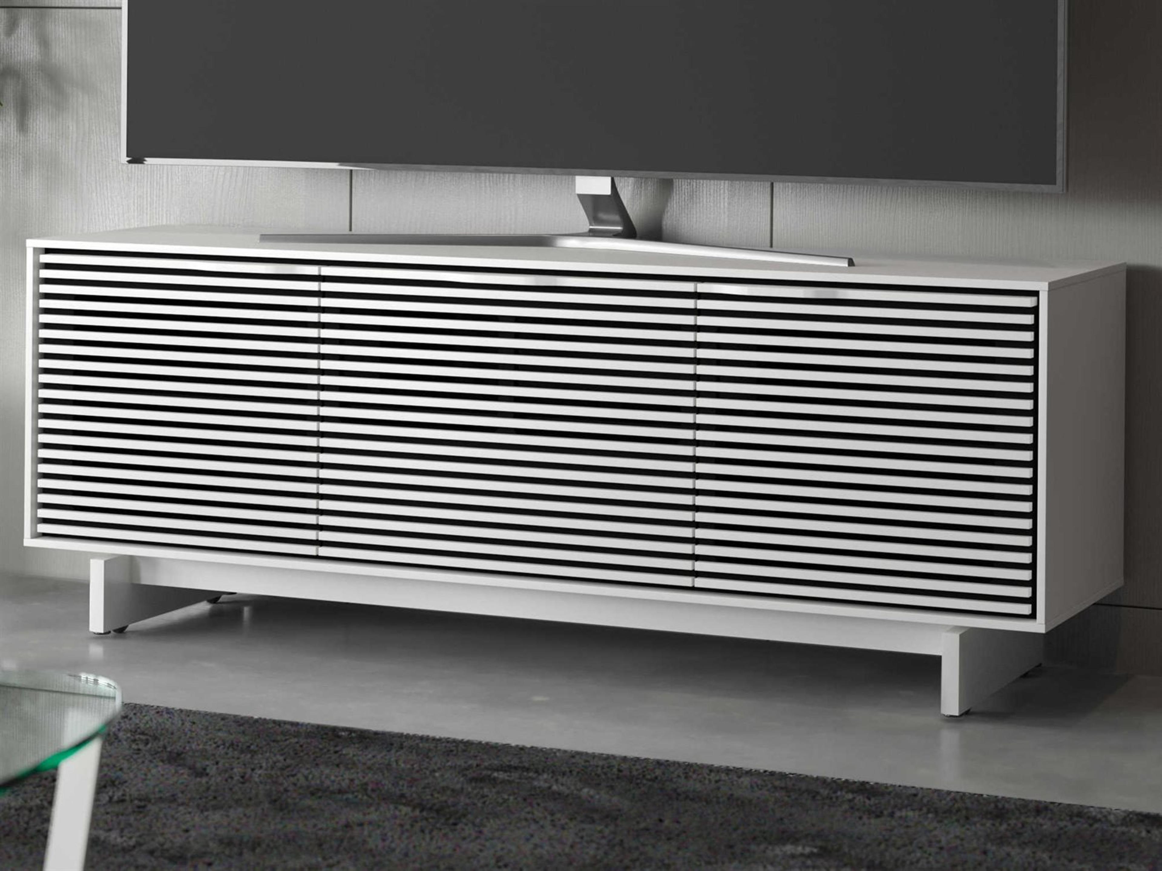 BDI Align 66" Solid Wood Satin White Media Console