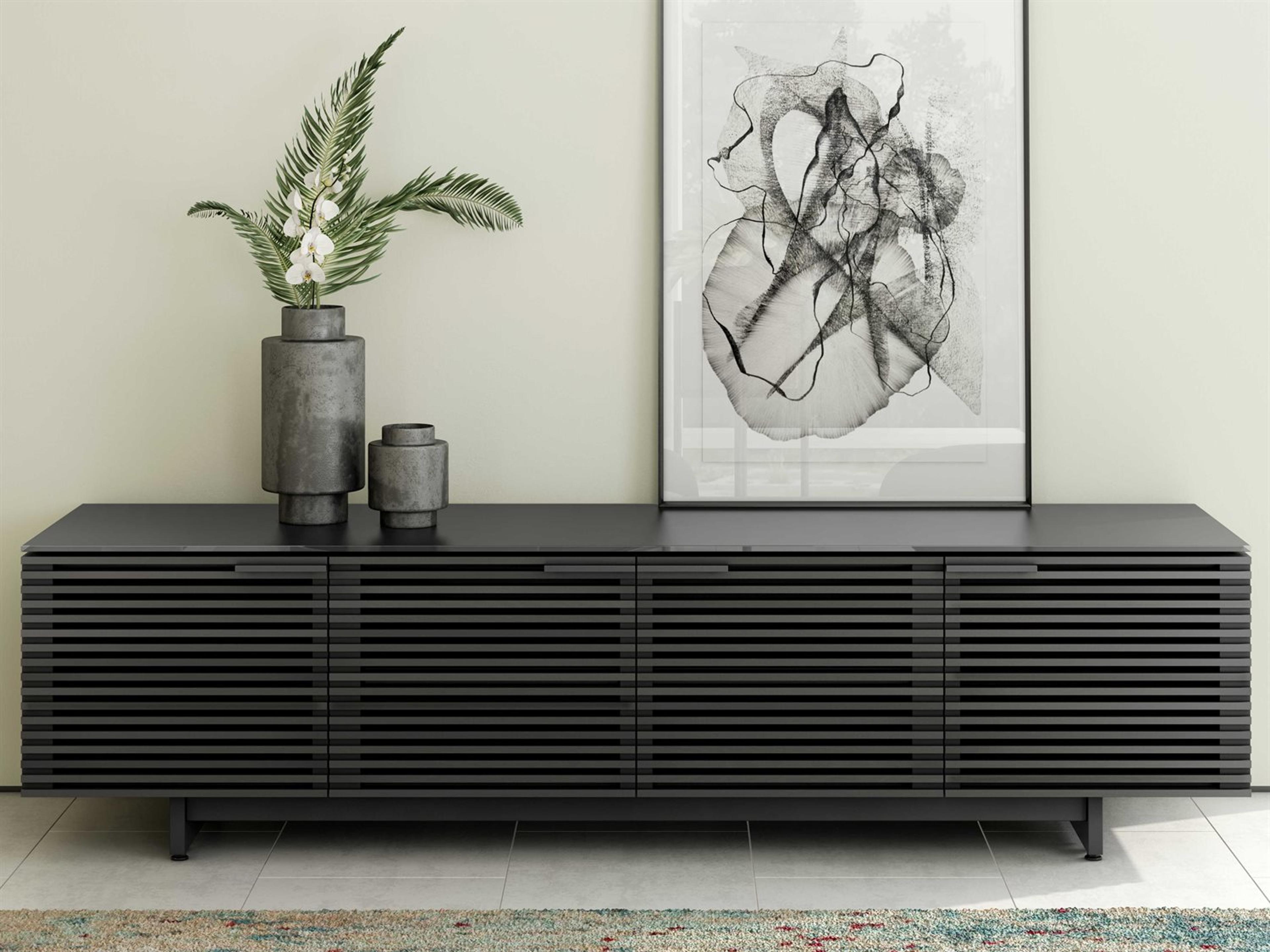 BDI Corridor 79" Hardwood Charcoal Stained Ash Media Console