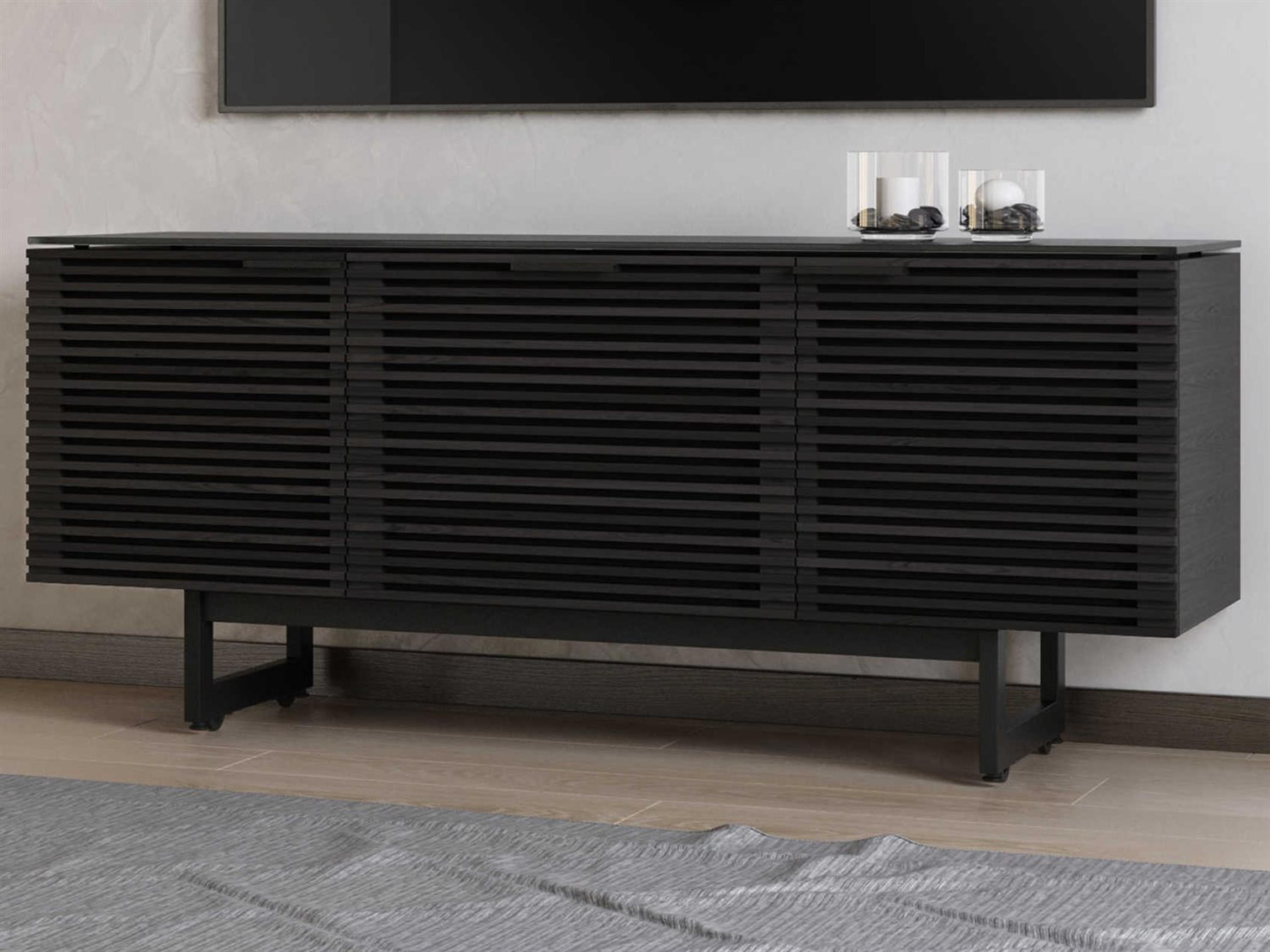 BDI Corridor 65" Hardwood Charcoal Stained Ash Media Console