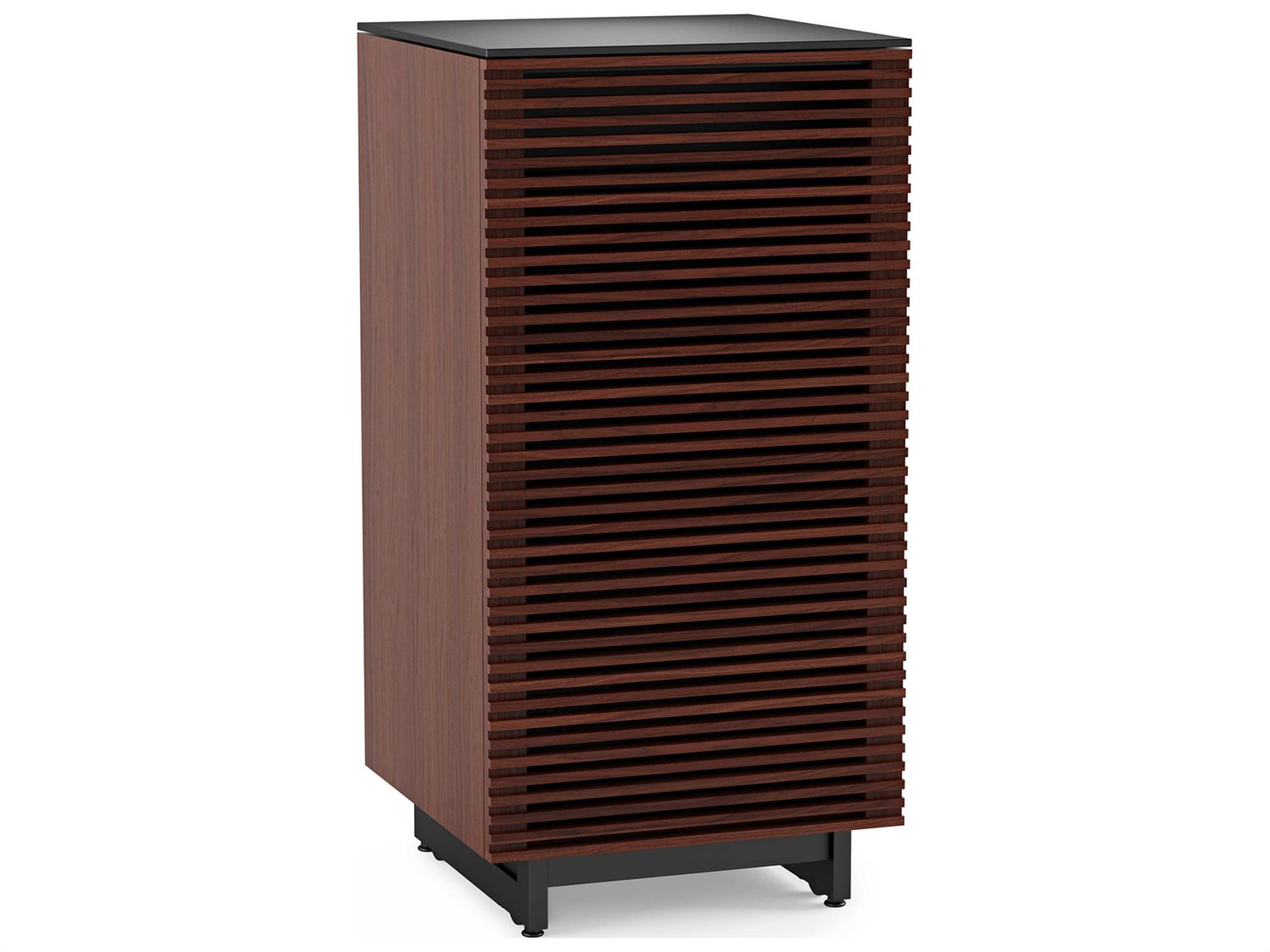 Corridor Audio Tower Chocolate Stained Walnut Media Storage