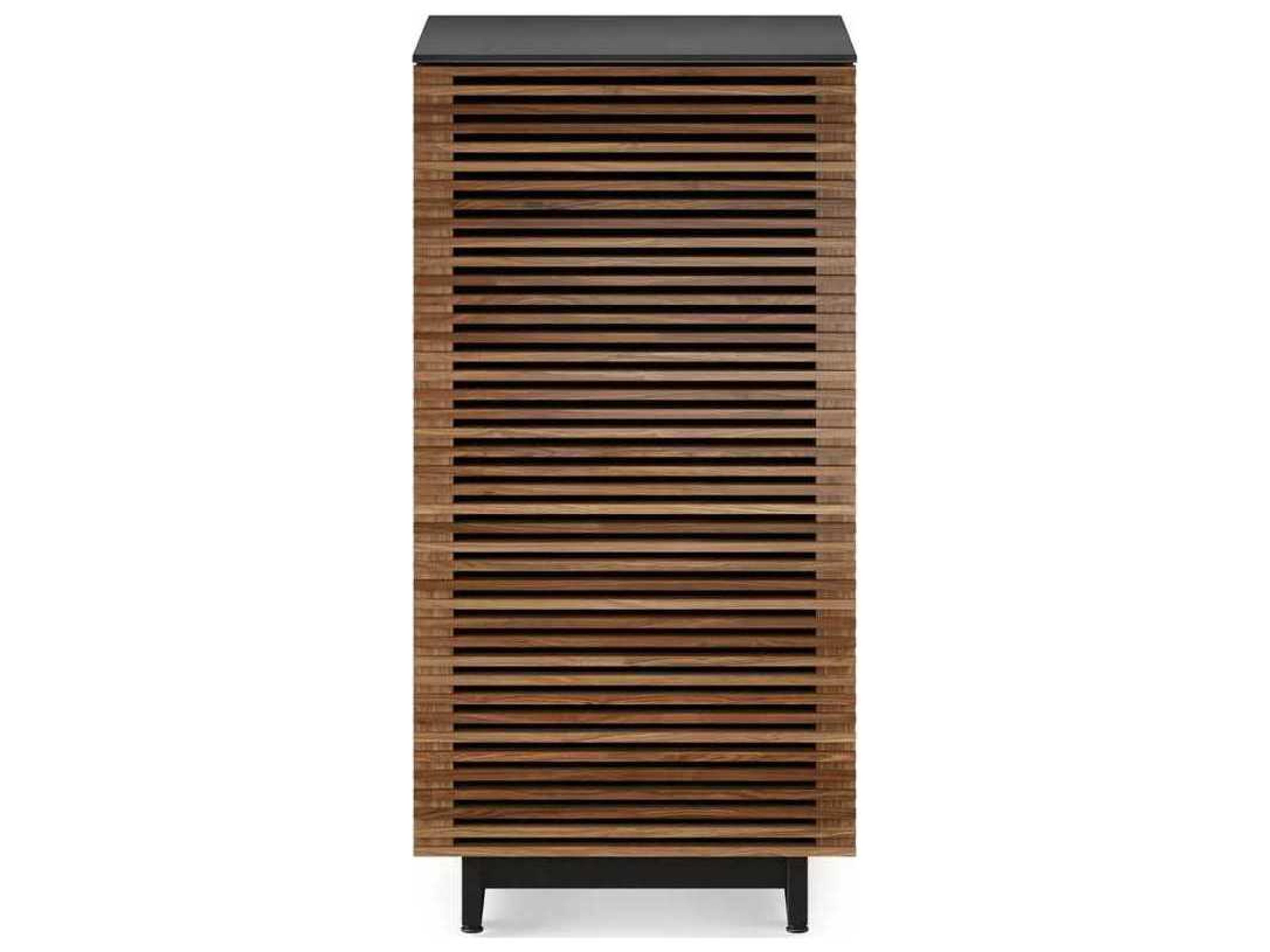 Audio Tower Corridor Natural Walnut Louvered Door