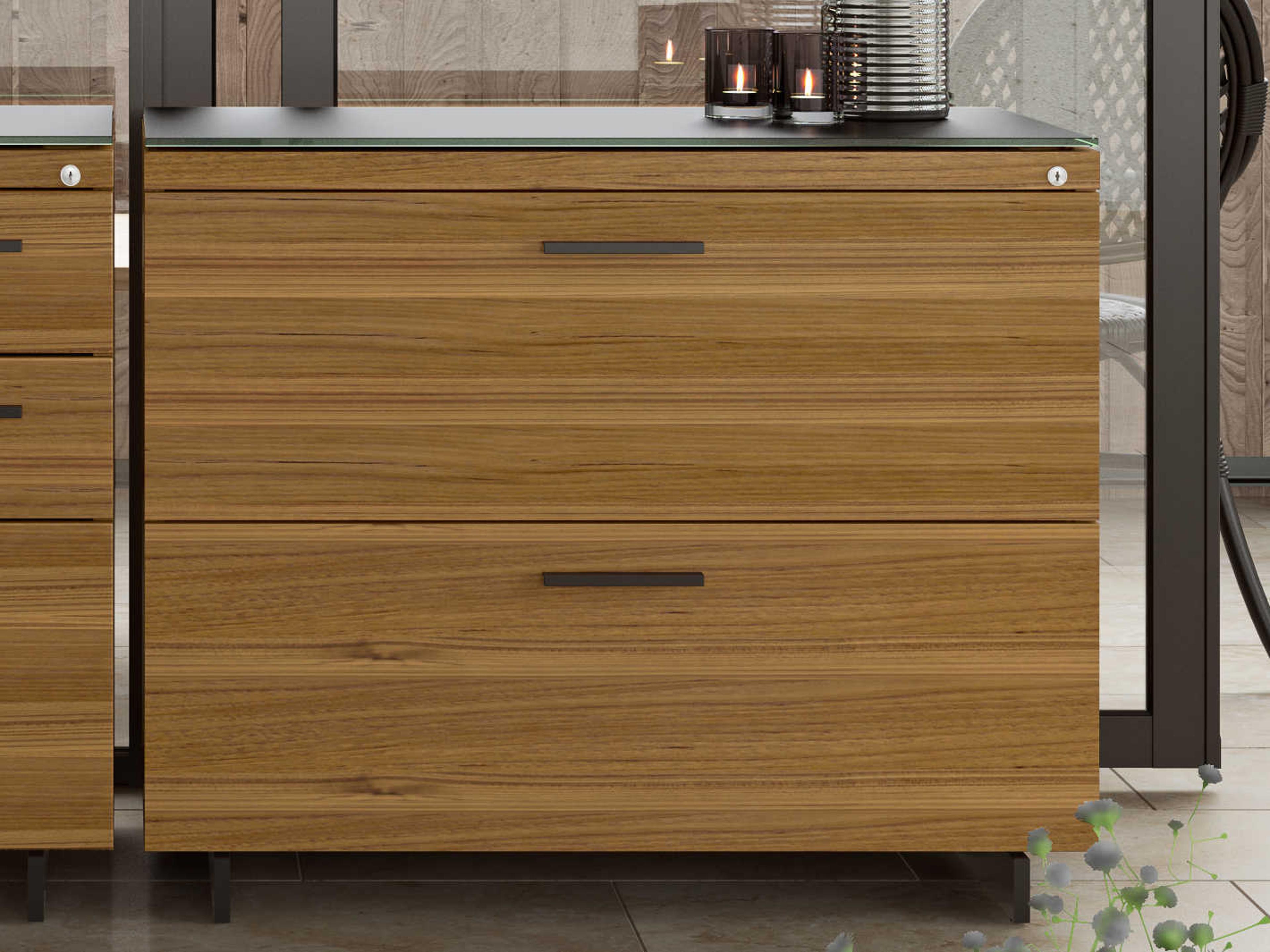 BDI Sequel Natural Walnut Black File Cabinet