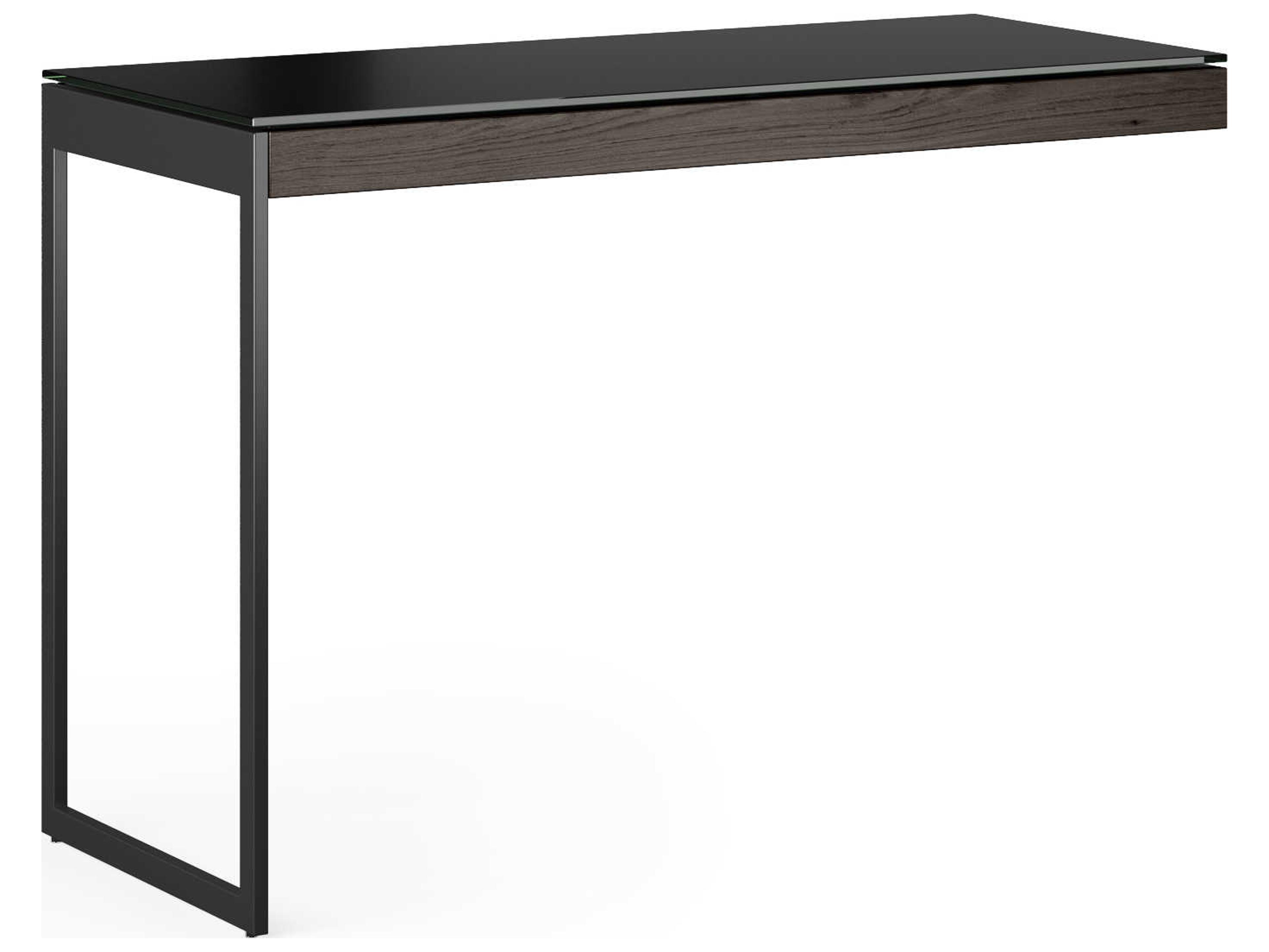 Desk Return Sequel 20 Charcoal Stained Ash Black Glass