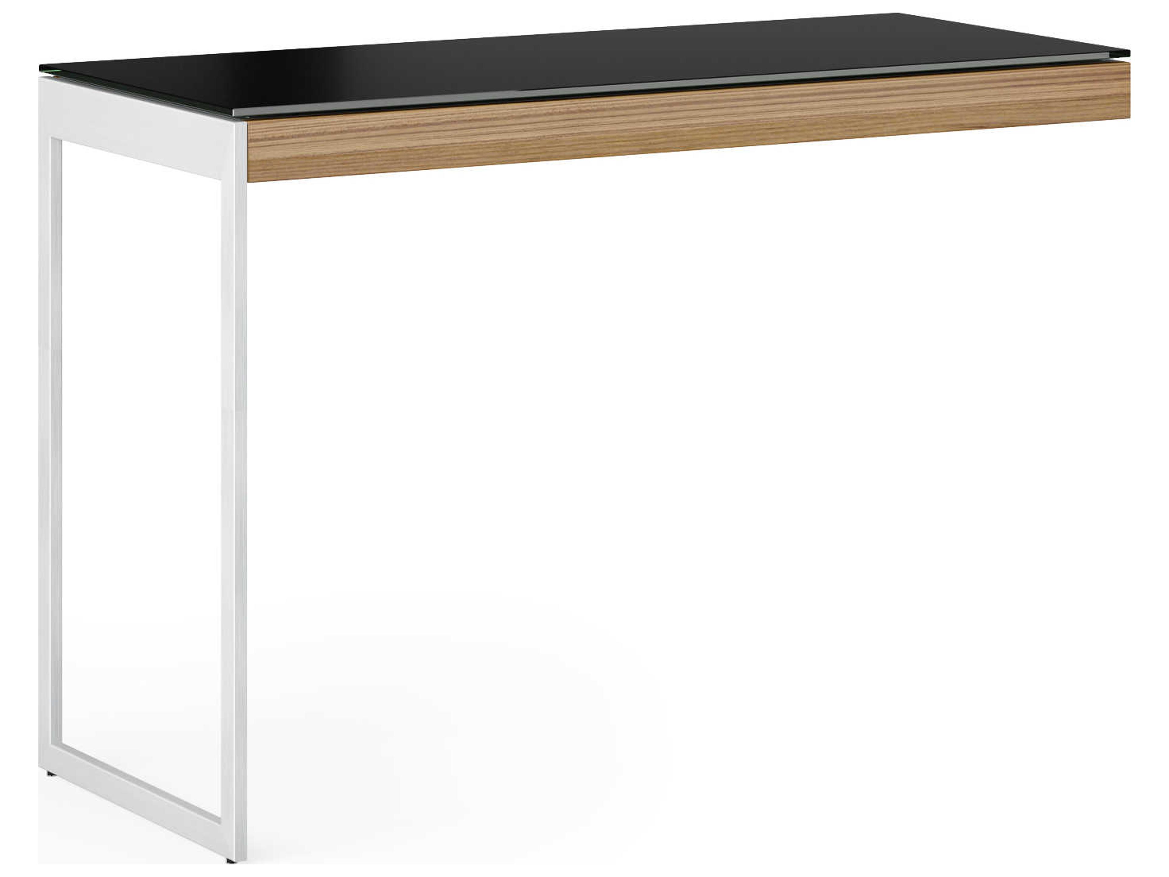 Sequel Black, Natural Walnut & Satin Nickel Return Desk