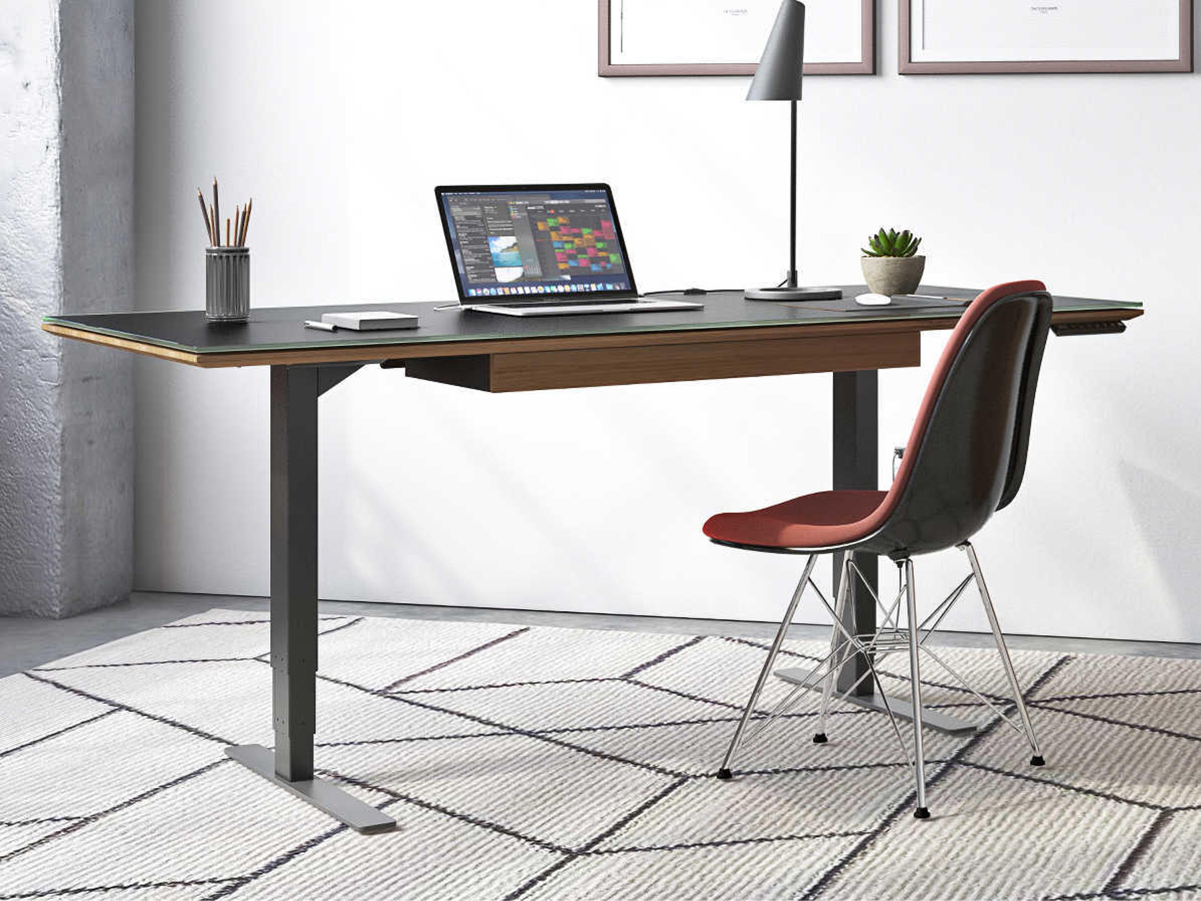 BDI Sequel Black Natural Walnut Brown Hardwood Desks