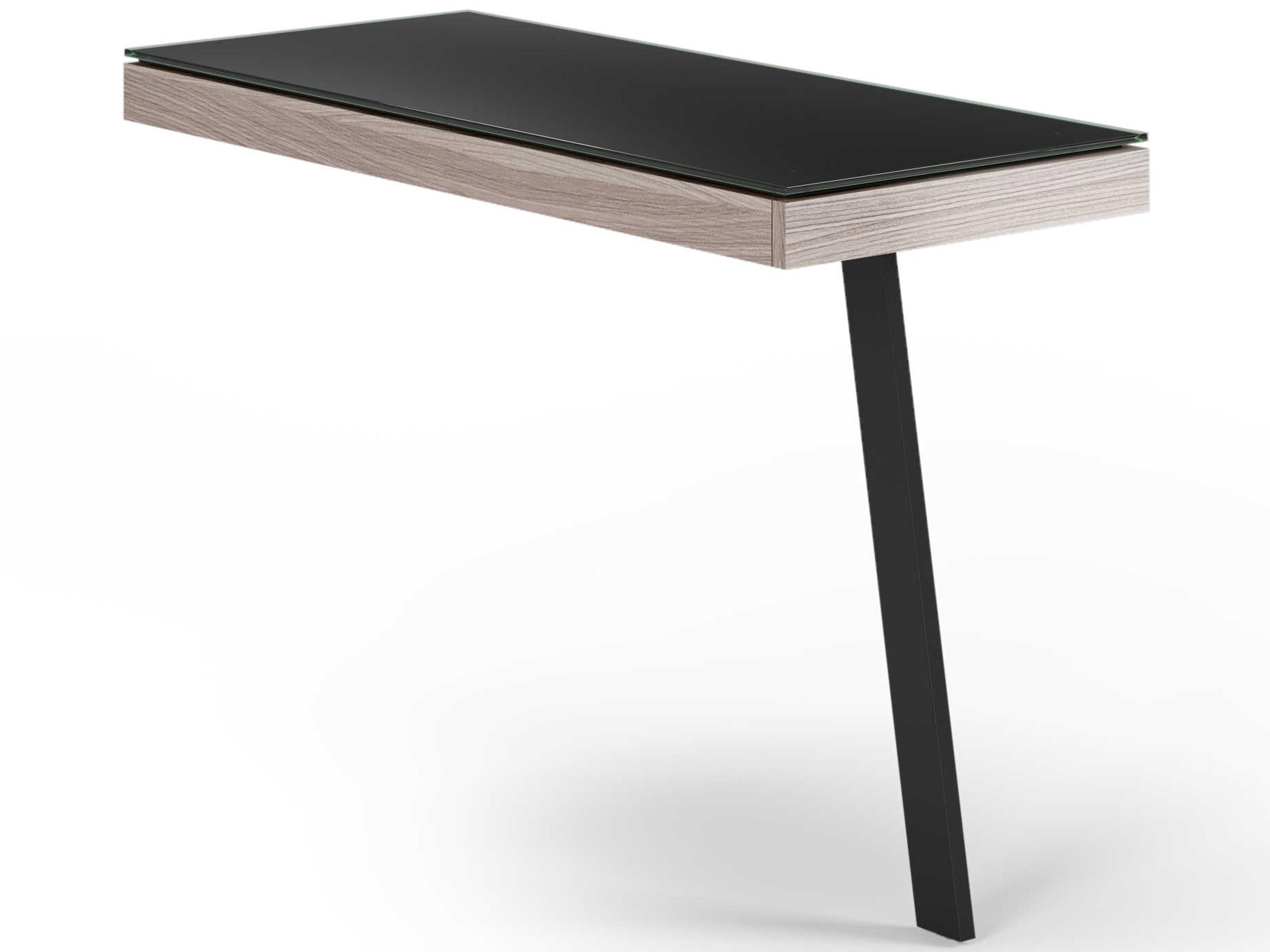 Sigma Desk Return Strata Finish Satin Etched Glass