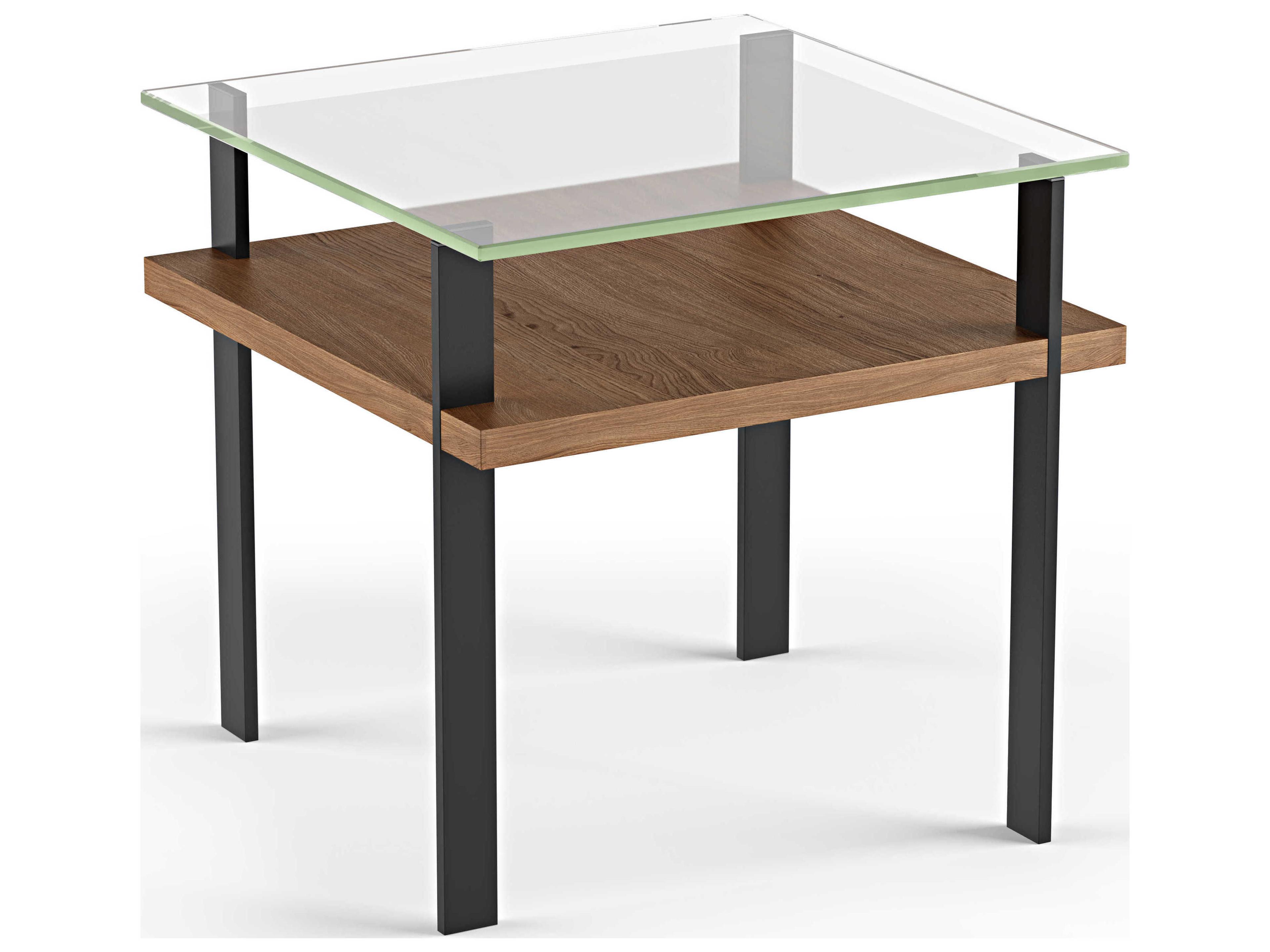 End Table Terrace Natural Walnut Modern Glass