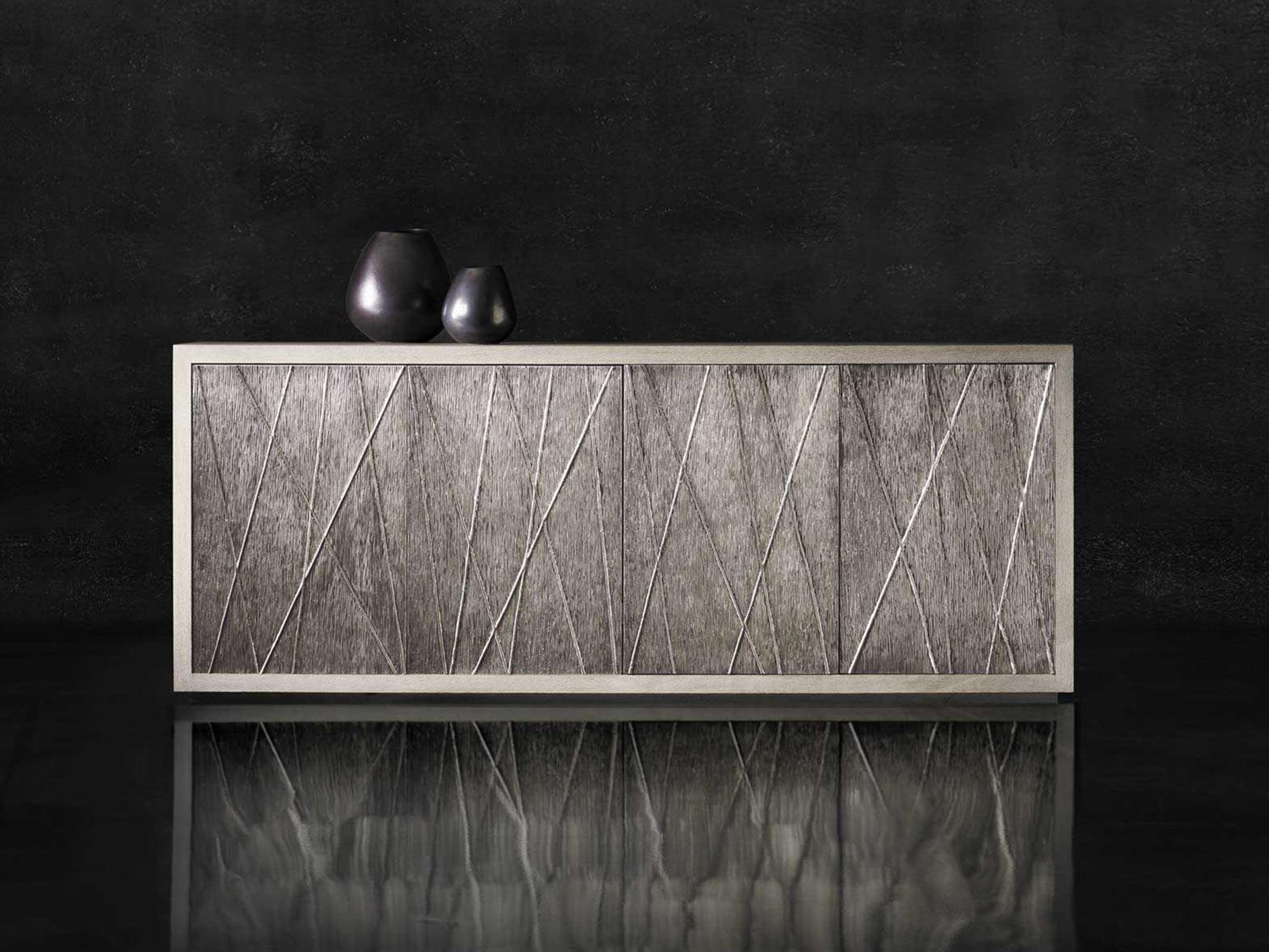 Bernhardt 84" Oak Wood Weathered Greige Sideboard