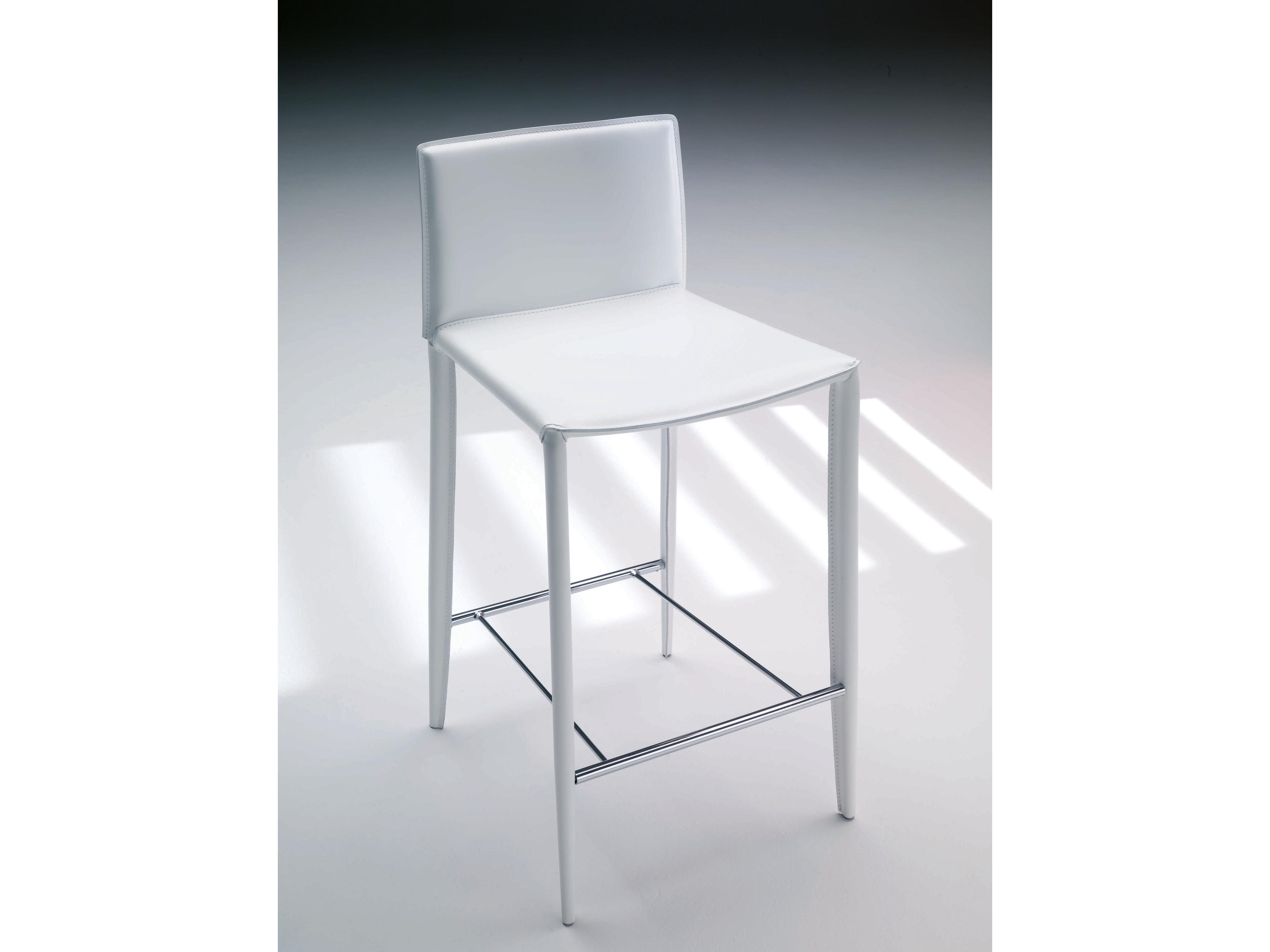 Linda Leather White Hide Counter Stool