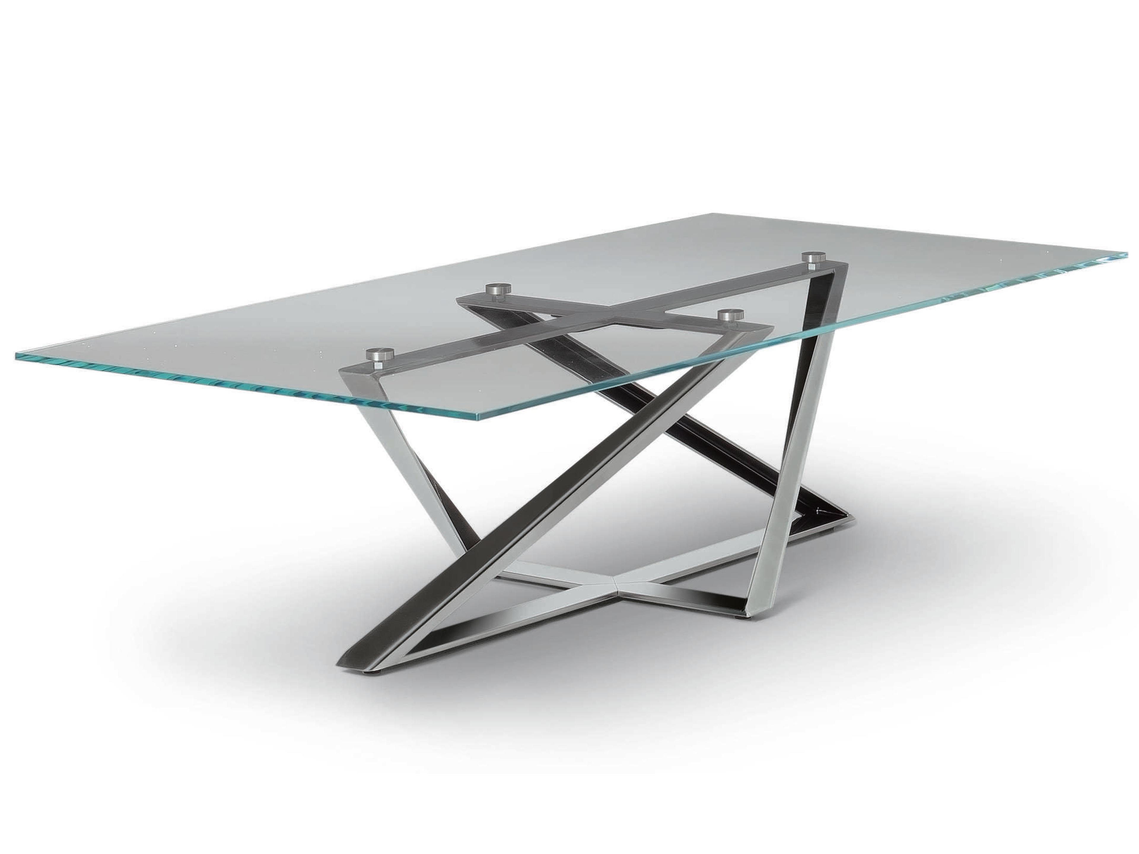 Millennium Rectangle Coffee Table in Natural Silver and Clear Glass