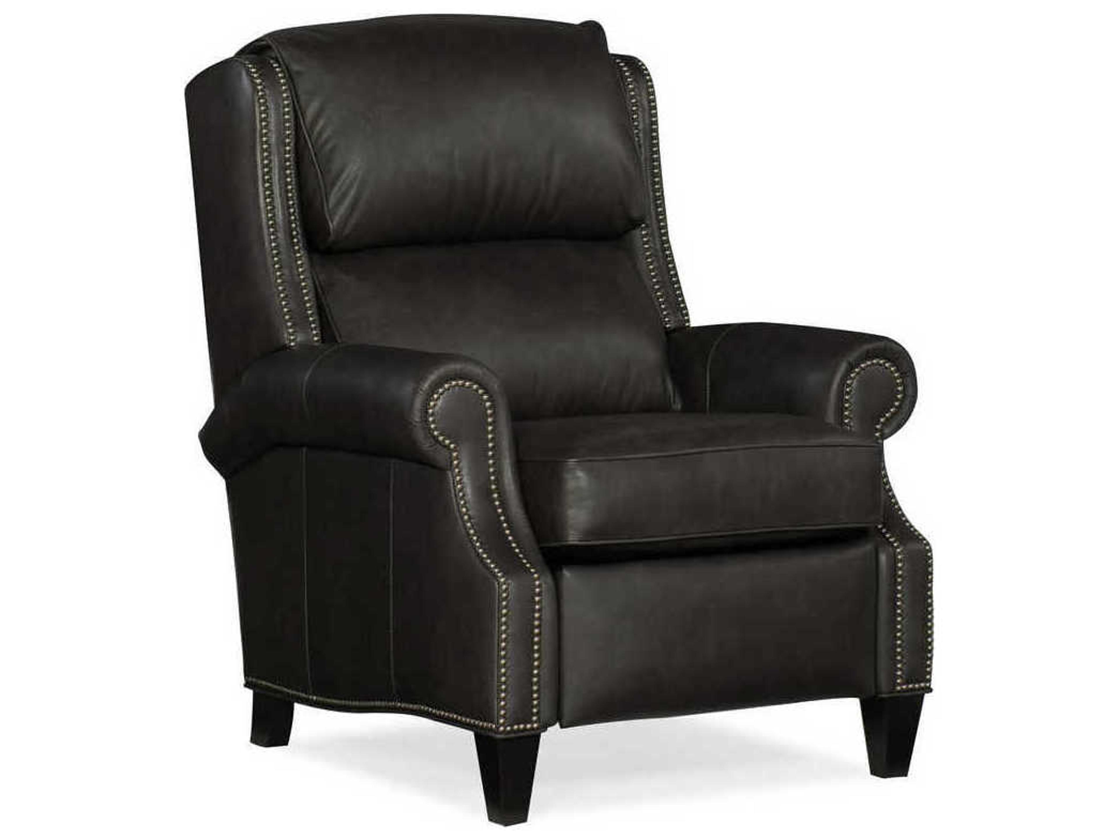 Huss Charcoal Black Leather Recliner