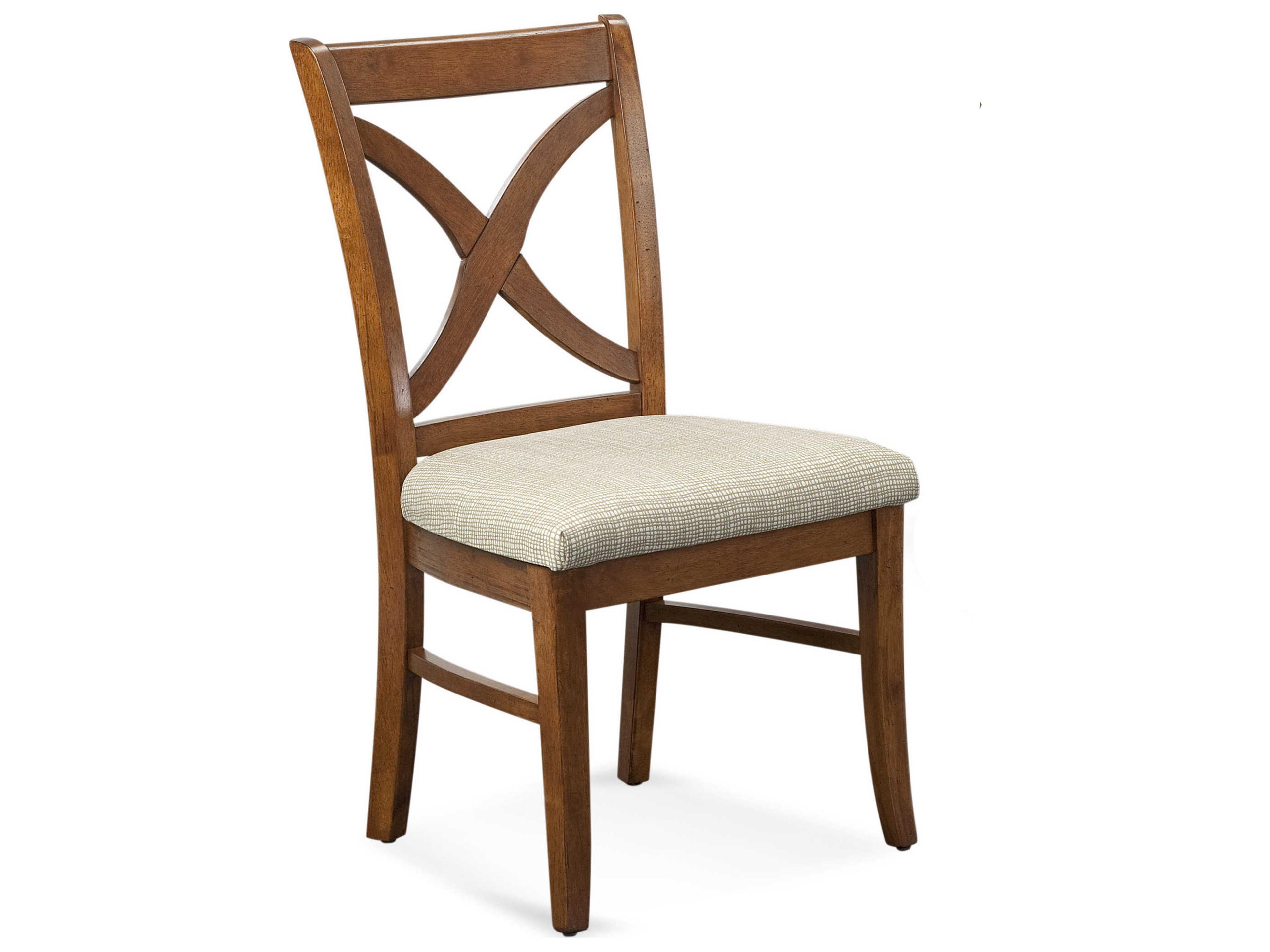 Hues Rubberwood Brown Upholstered Side Dining Chair
