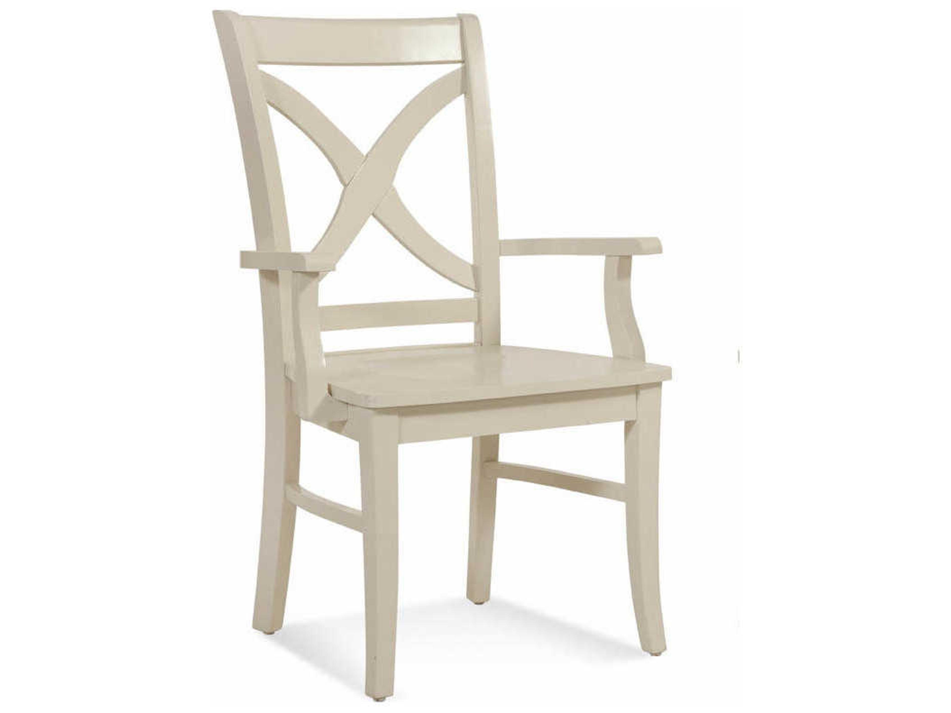 Hues Rubberwood White Arm Dining Chair