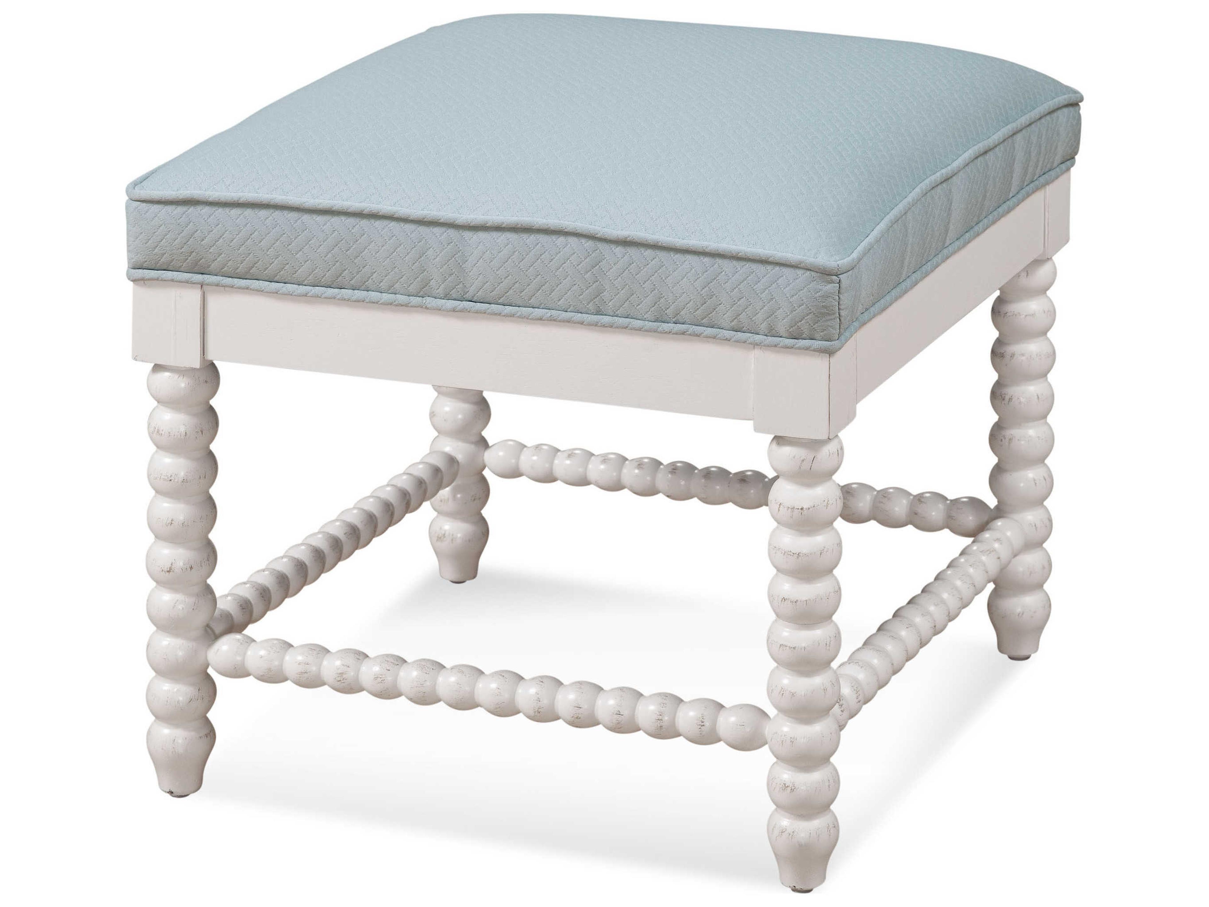 Lind Island White Upholstered Accent Bench