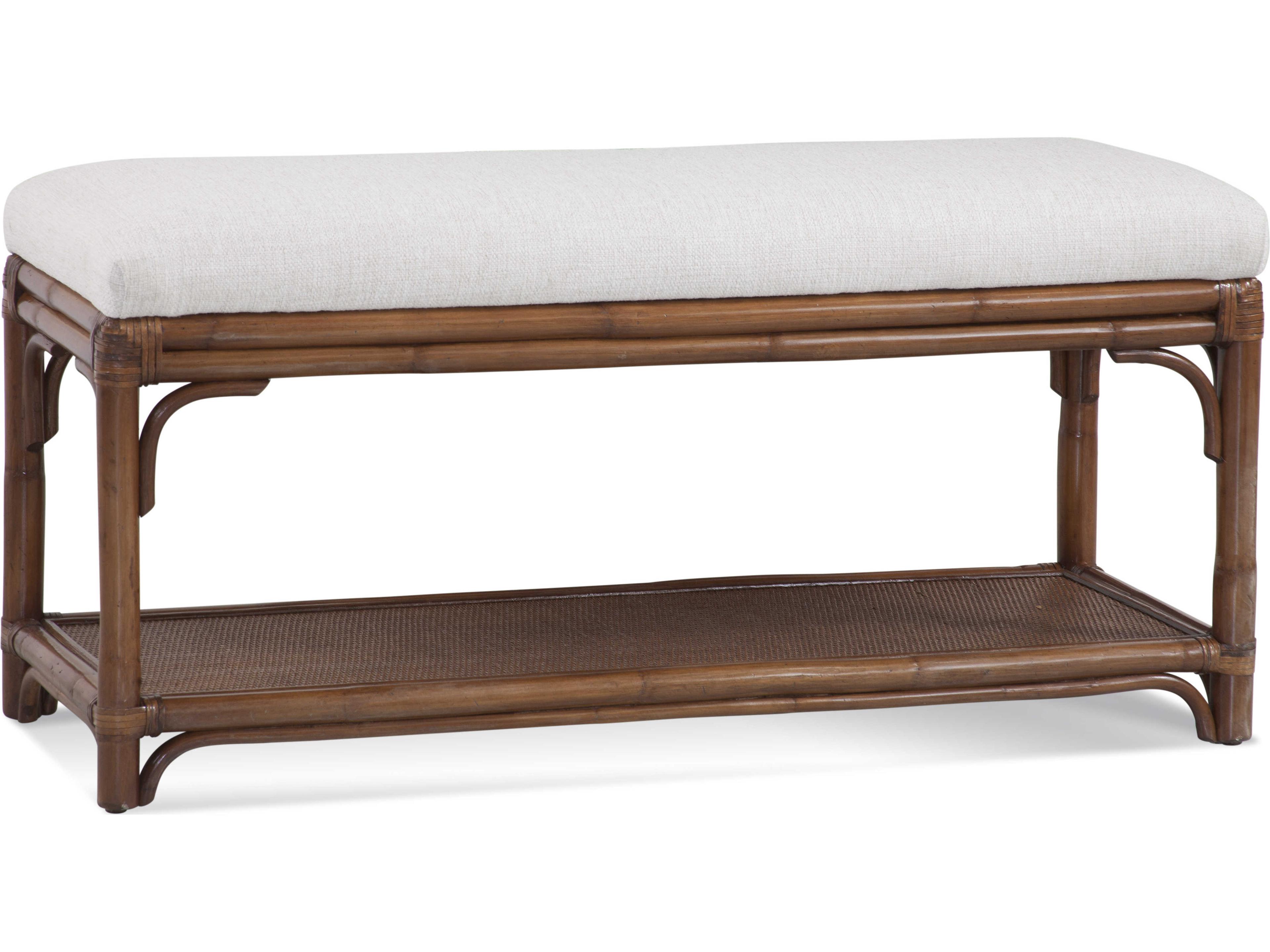 Summer Retreat Brown Upholstered Accent Bench