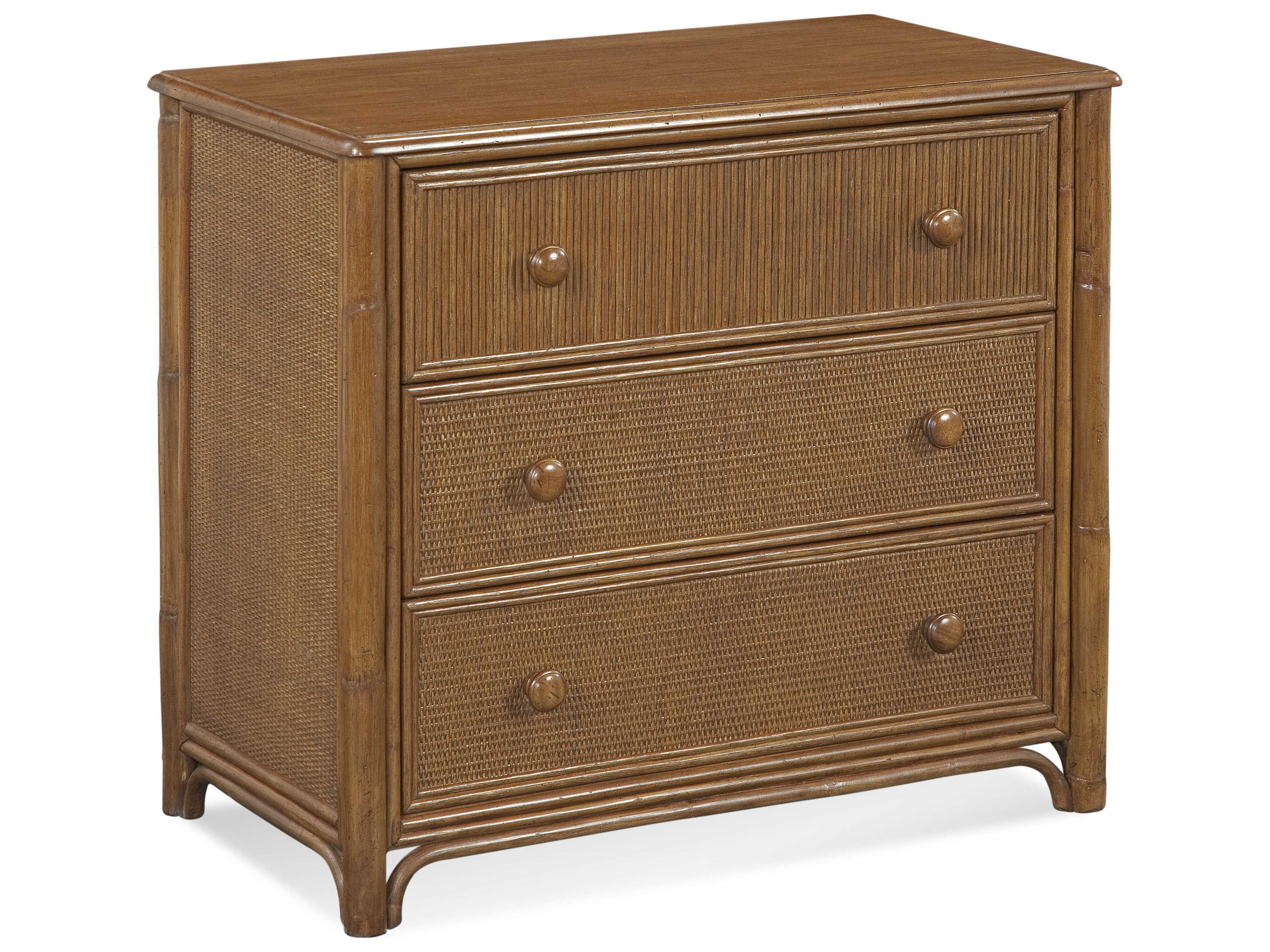 Summer Retreat 3-Drawers Brown Hardwood Chest Nightstand