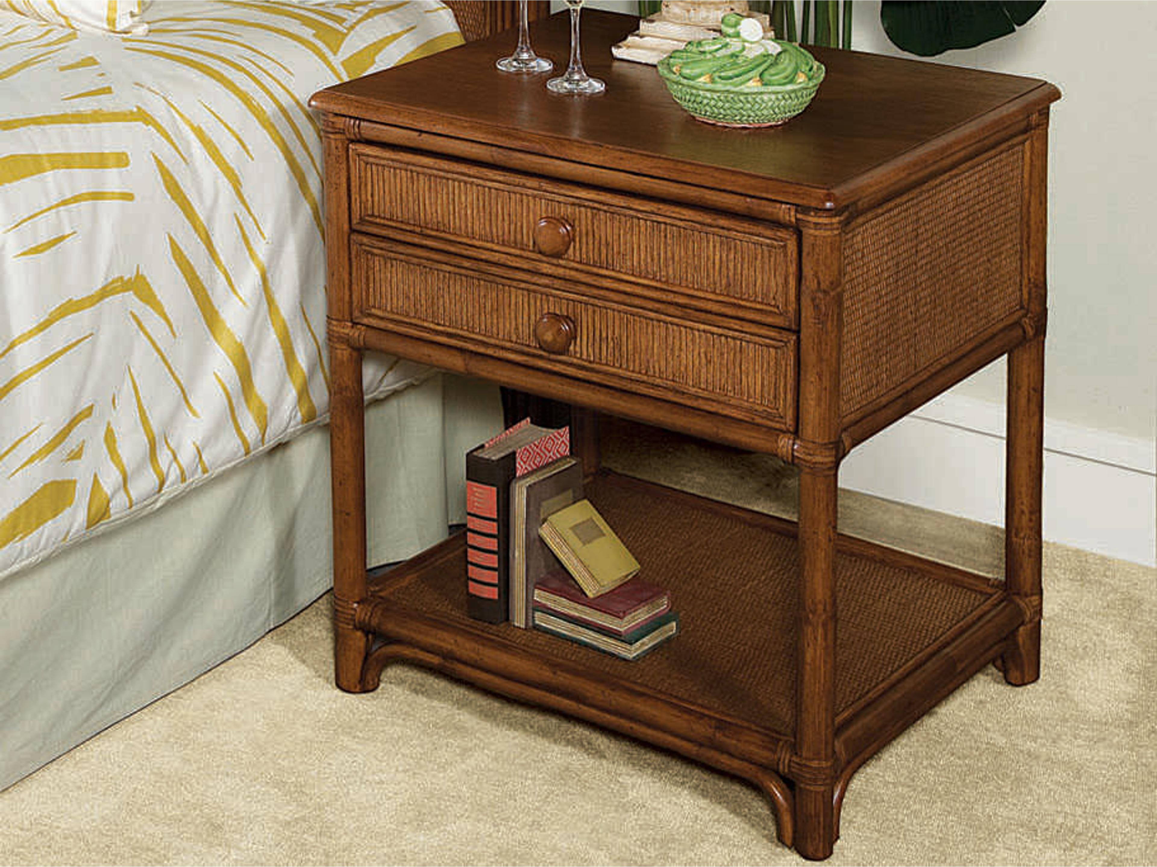 Summer Retreat 2-Drawers Brown Hardwood Nightstand