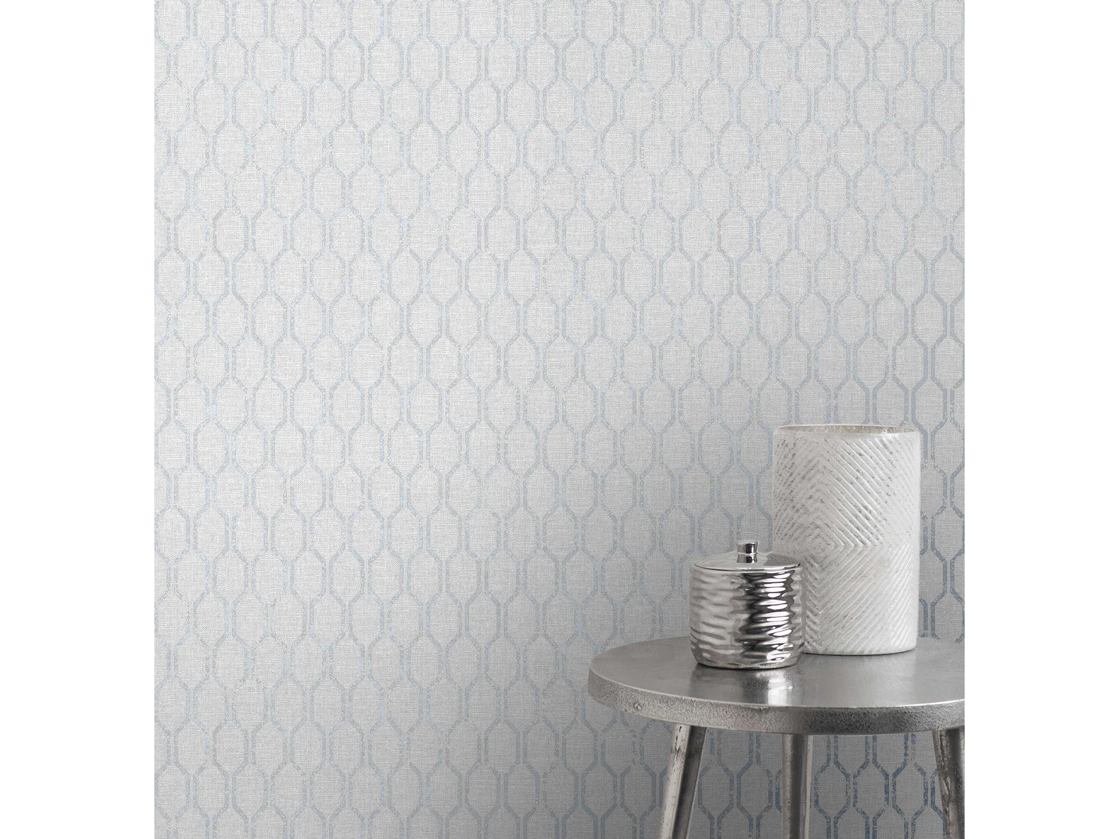 Brewster Home Fashions Advantage Elodie Light Grey Geometric Wallpaper