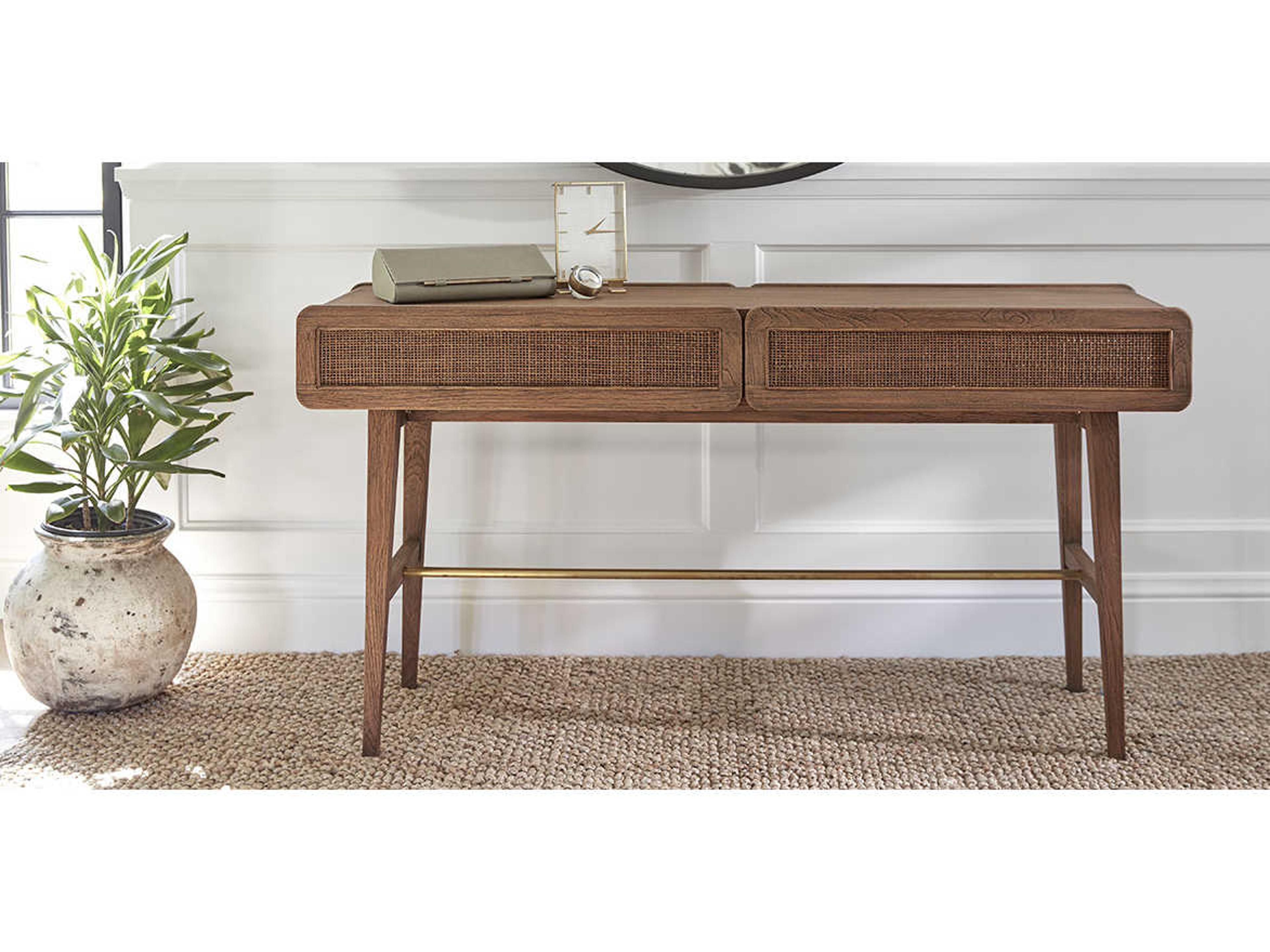 Brownstone Miles Rectangular Wood Praline Console Table
