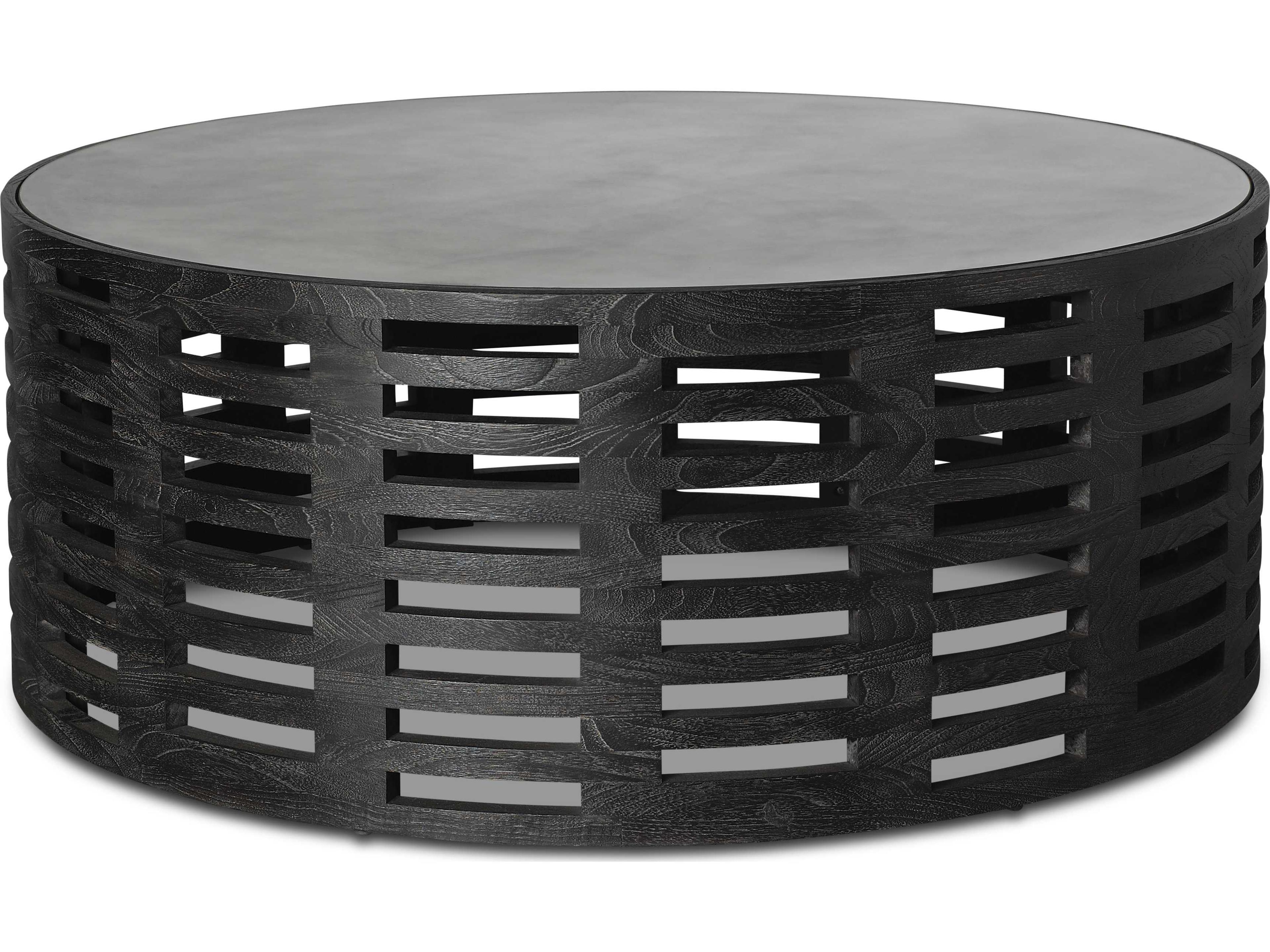 Palmer Round Glass Mink Coffee Table