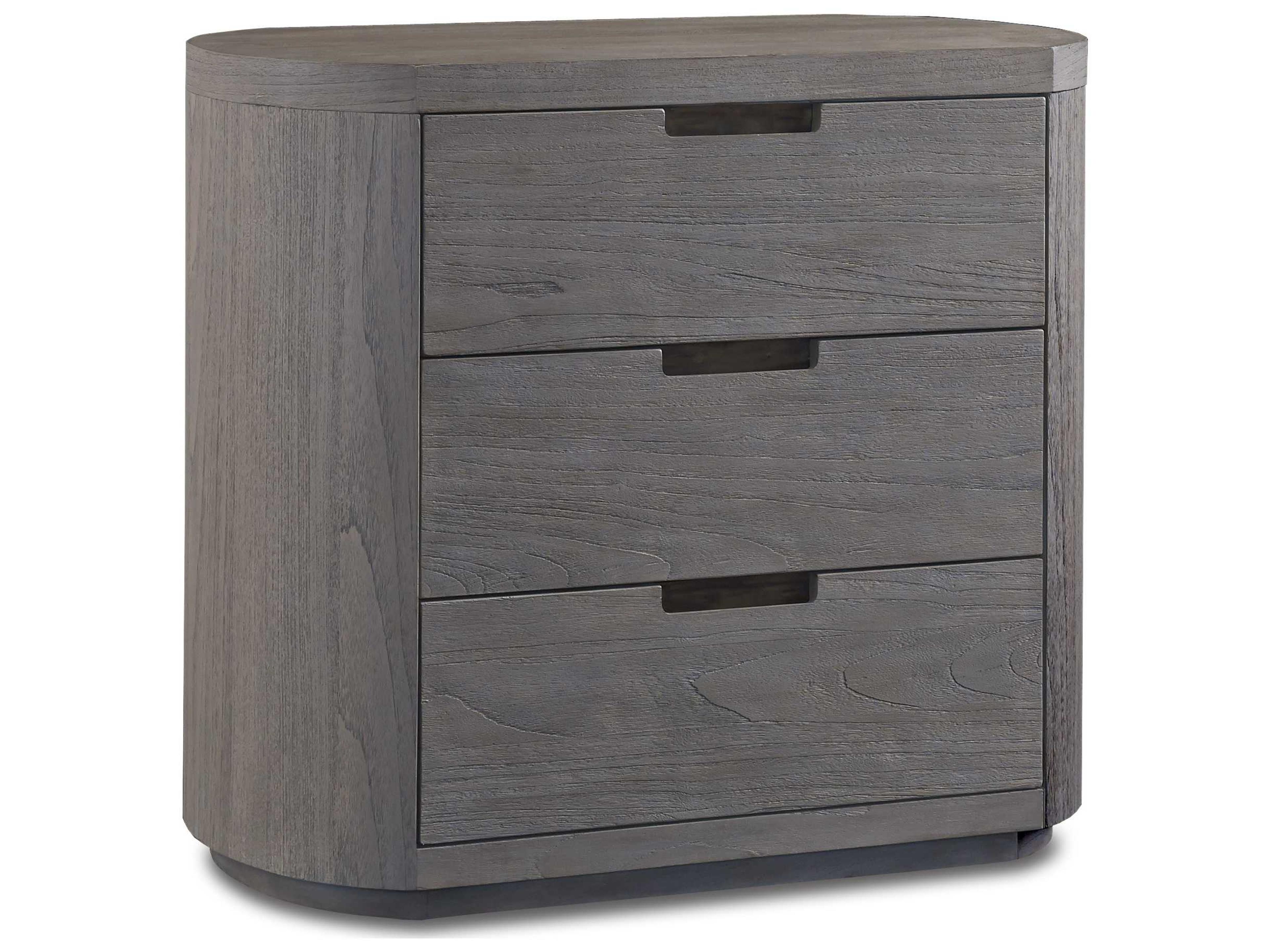 Palmer 3-Drawers Brown Teak Wood Nightstand