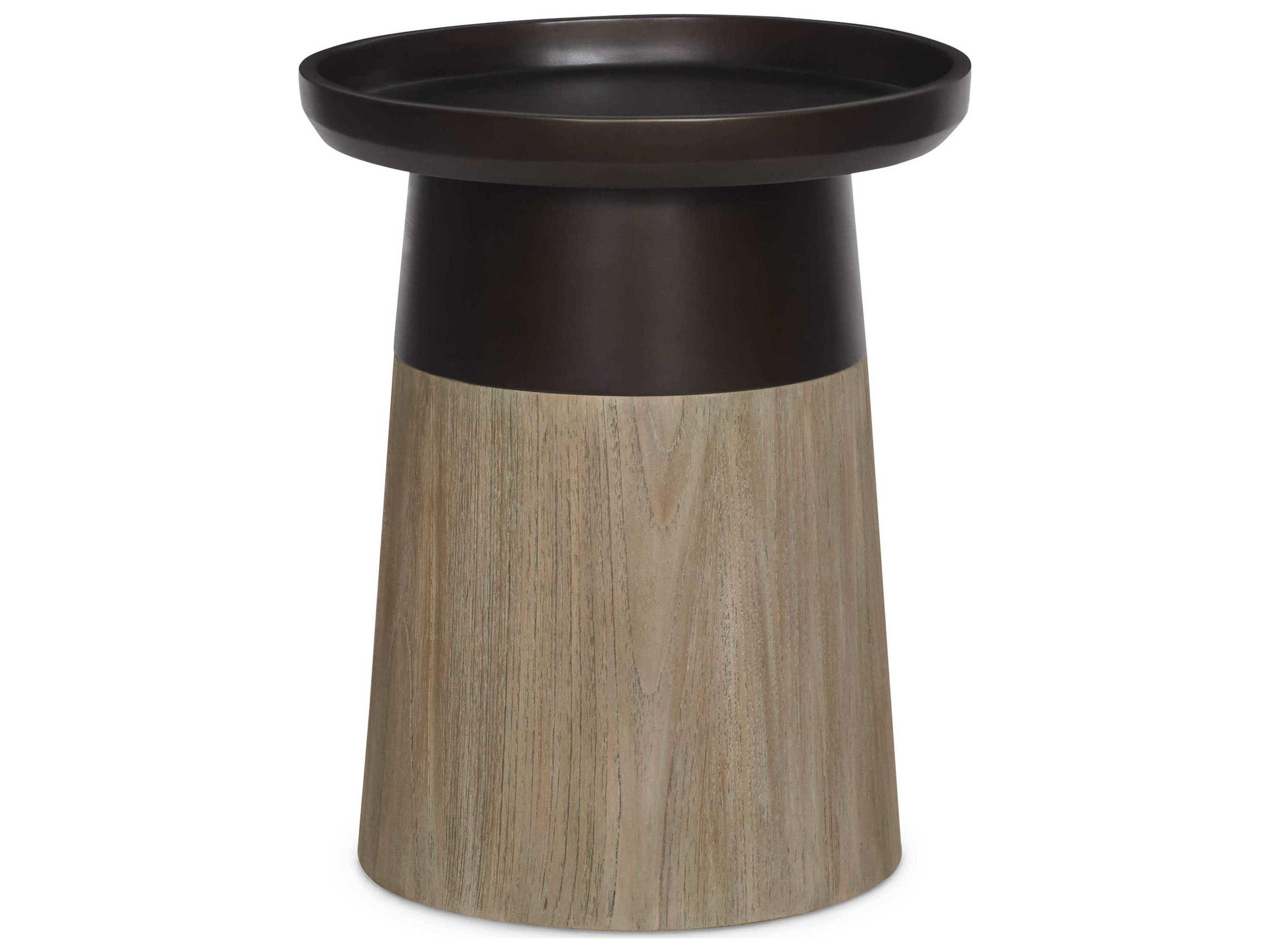 Brady Round Metal Bronze Fawn End Table