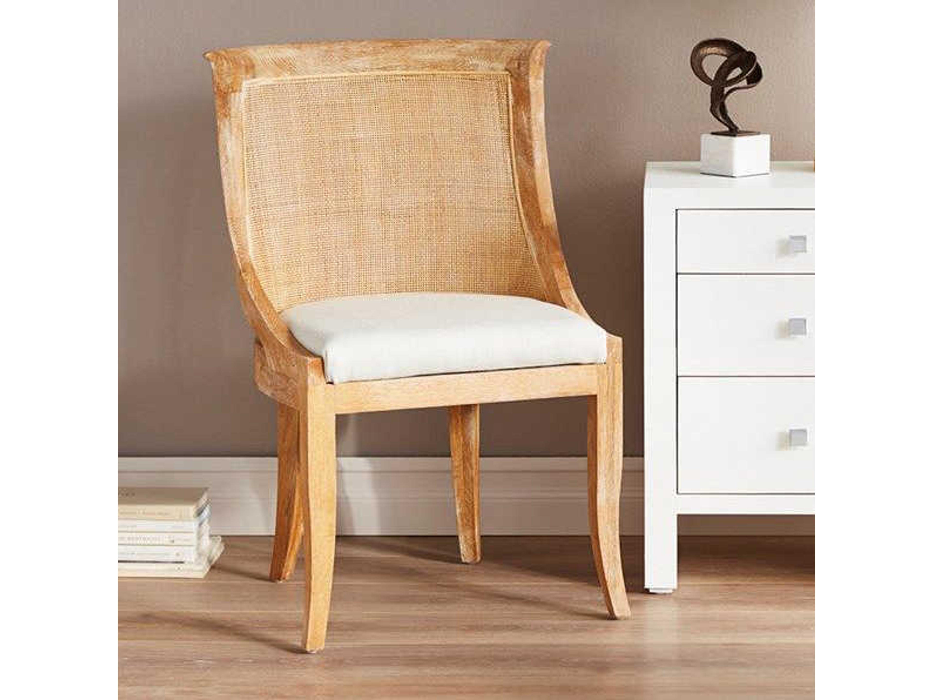 Villa & House Monaco Mahogany Wood Natural Upholstered Side Dining Chair