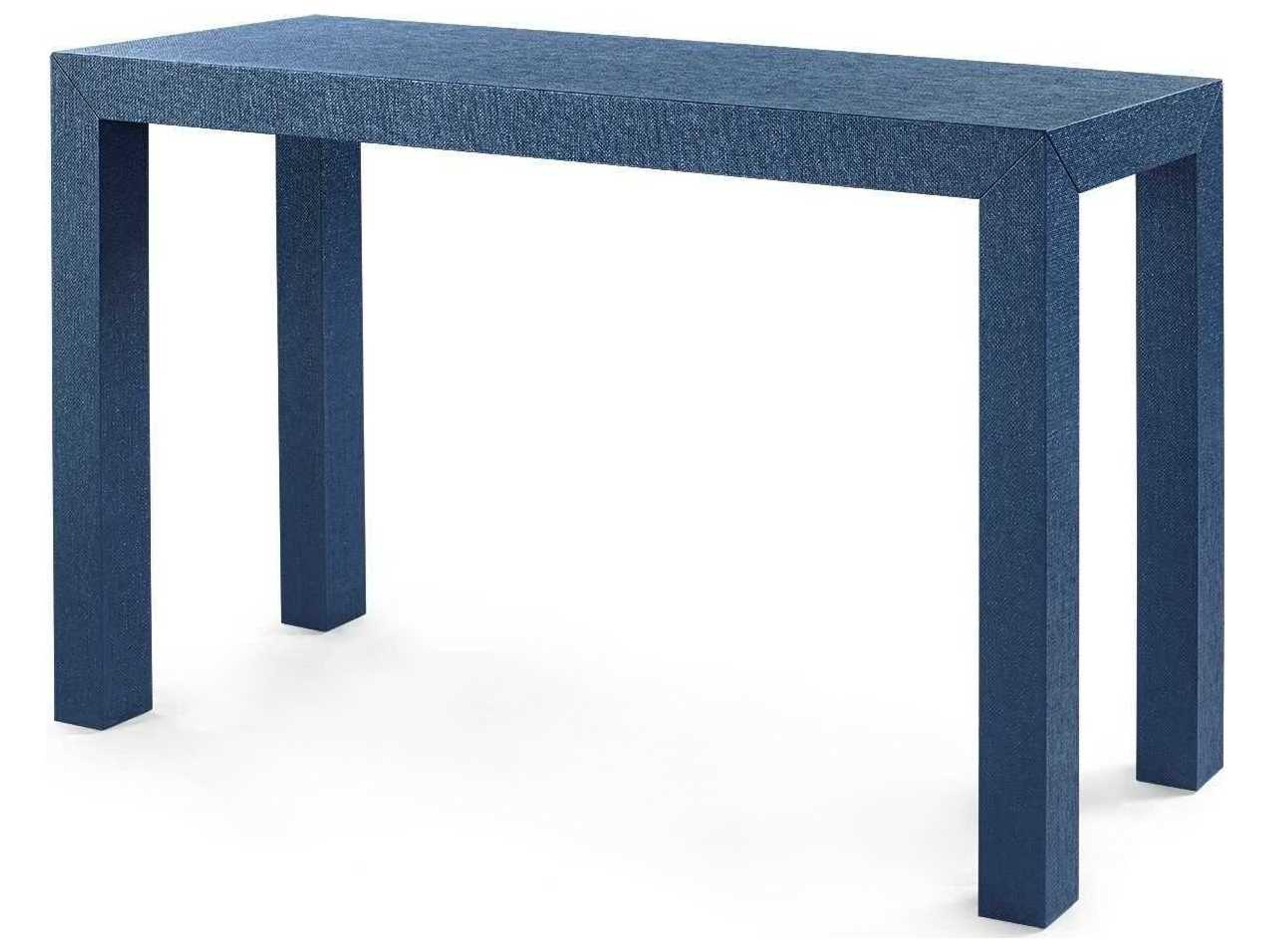 Parsons Rectangle Console Table Navy Blue Grasscloth