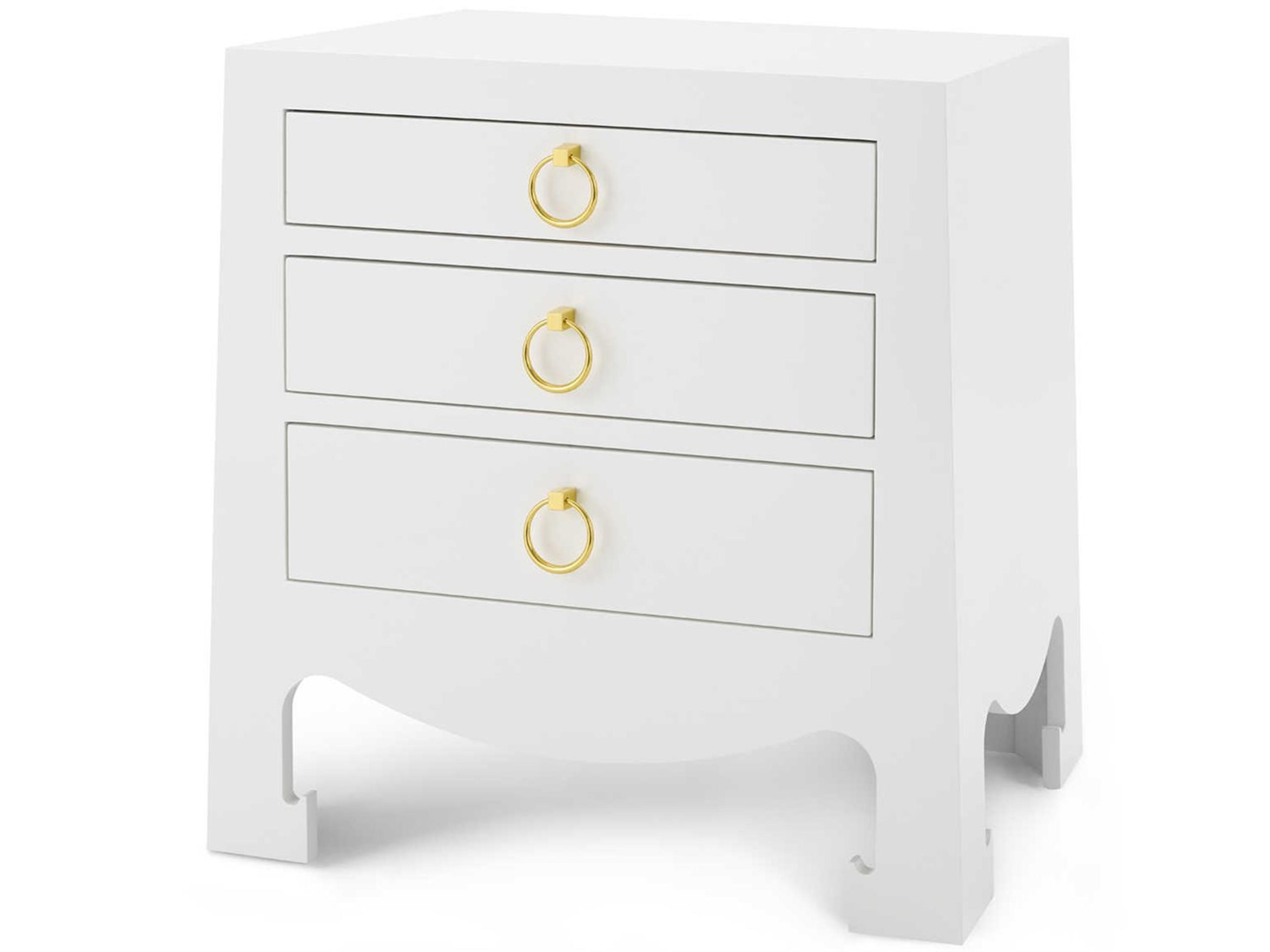 3-Drawers Solid Wood Nightstand