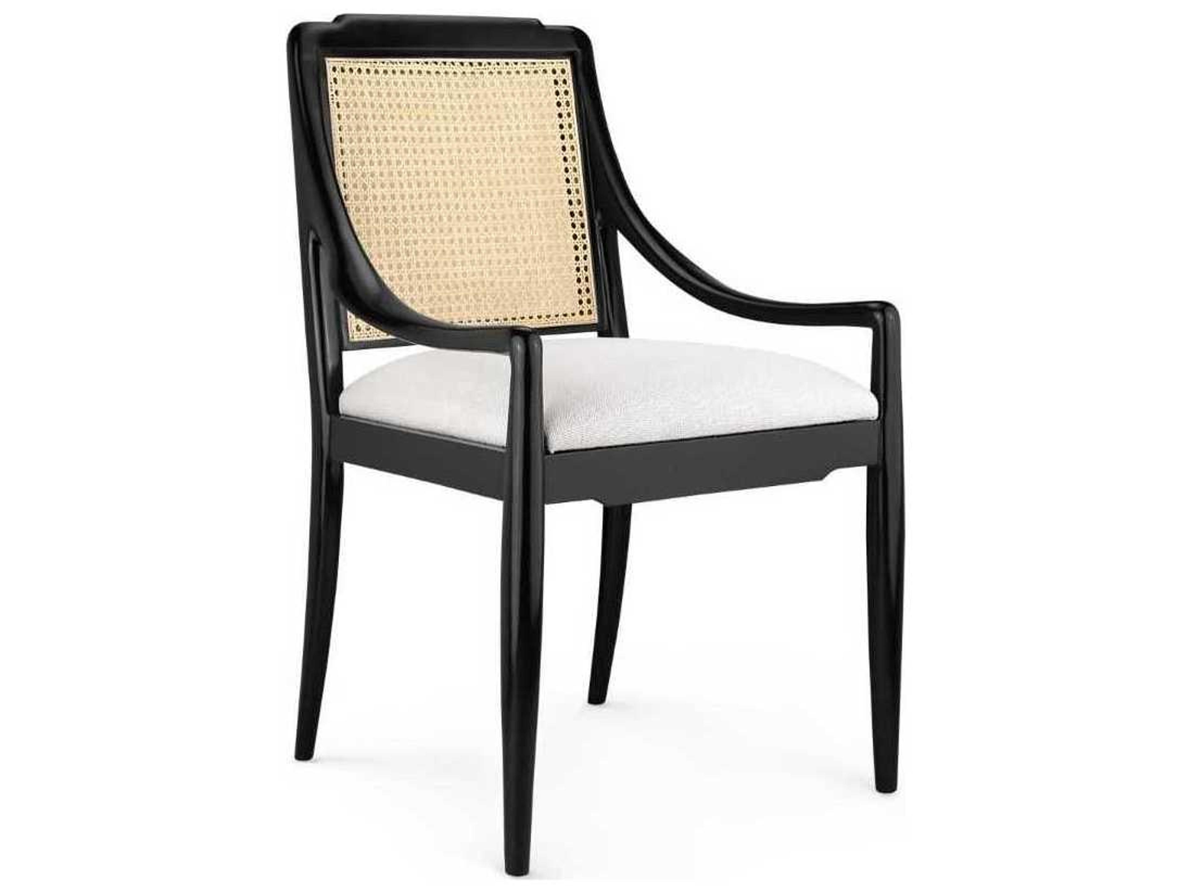 Villa & House Veronika Mahogany Wood Beige Upholstered Arm Dining Chair