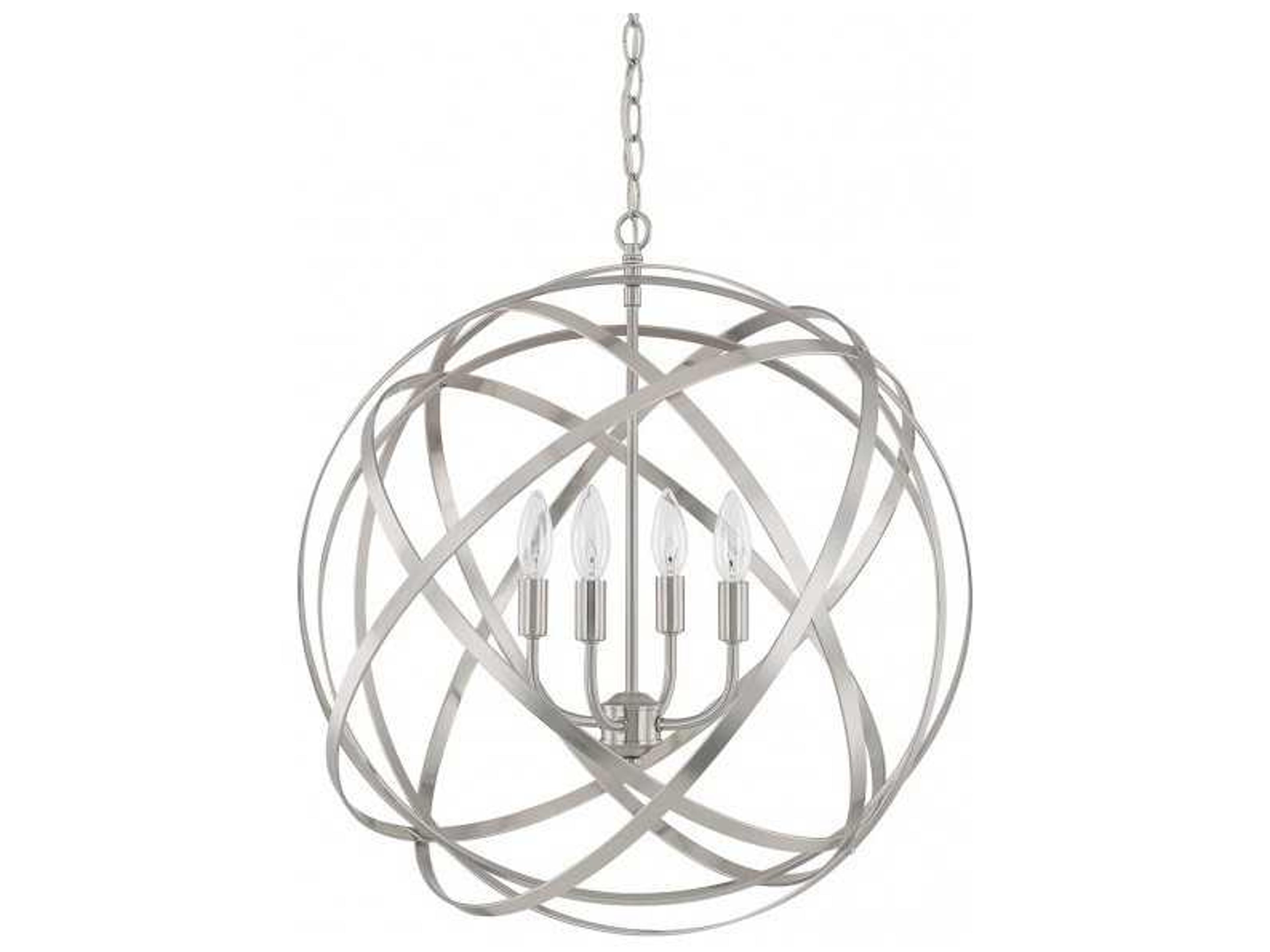 Axis 4-Light Brushed Nickel Candelabra Globe Chandelier